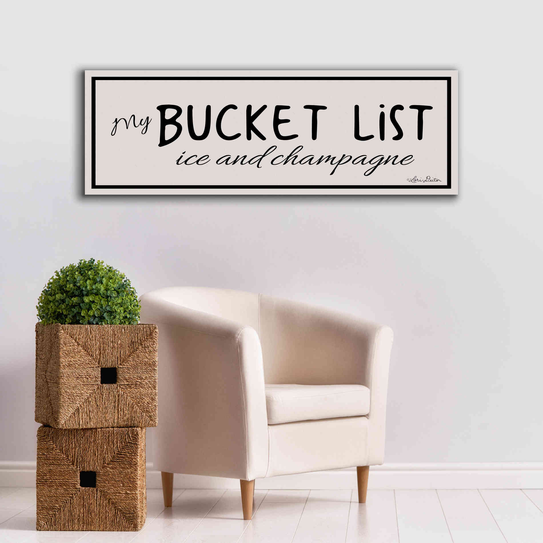 'My Bucket List' by Lori Deiter, Canvas Wall Art,60 x 20
