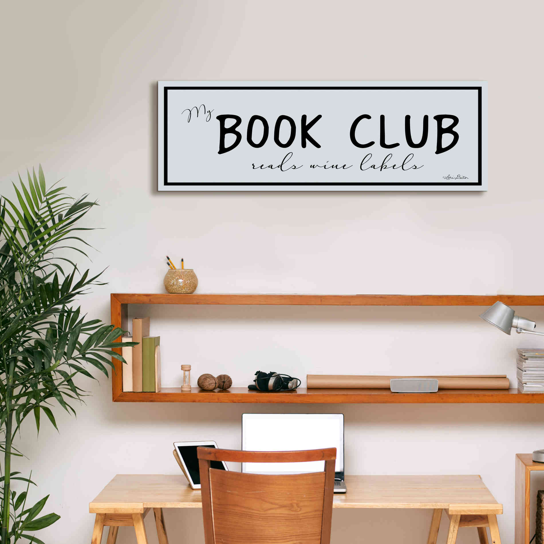'My Book Club' by Lori Deiter, Canvas Wall Art,36 x 12