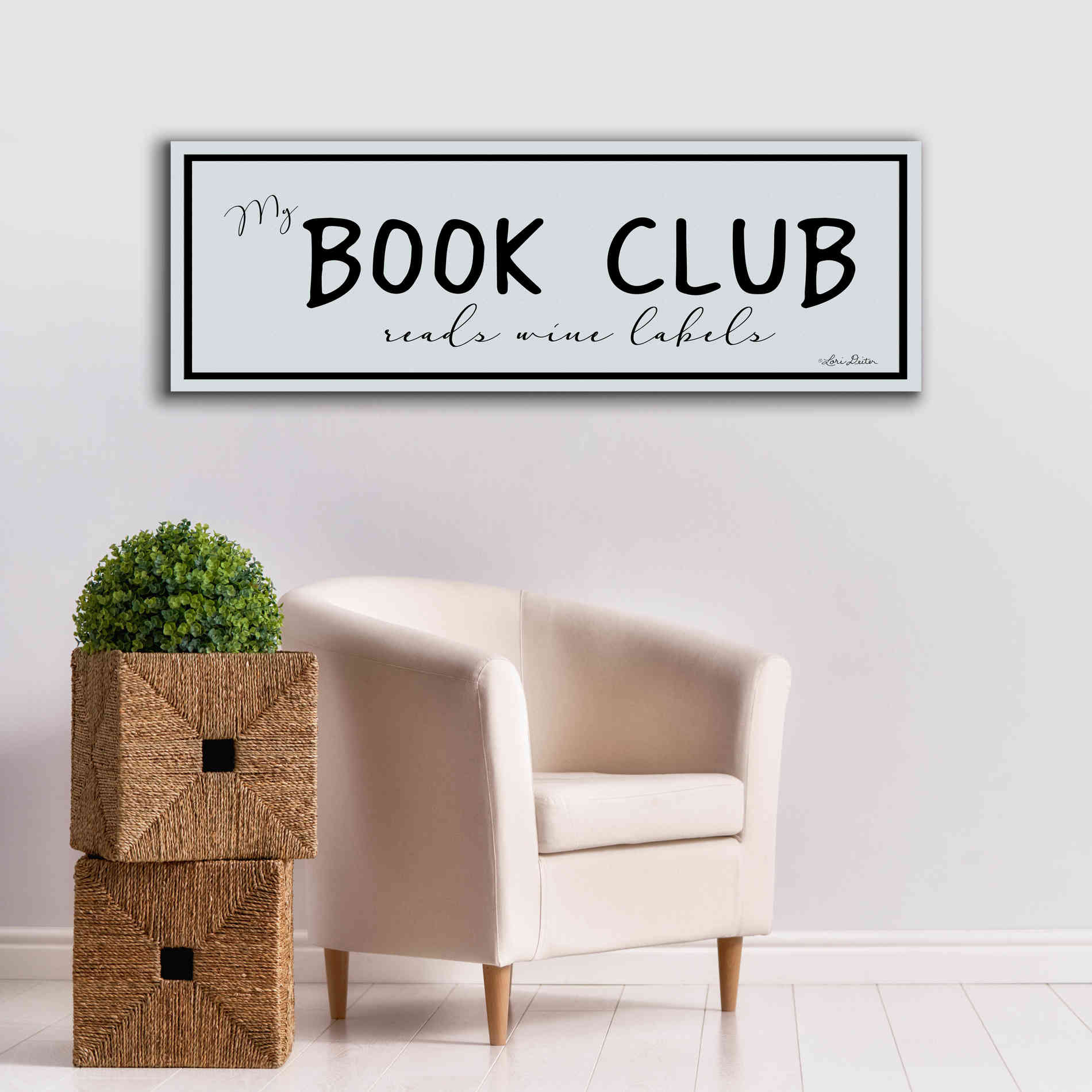 'My Book Club' by Lori Deiter, Canvas Wall Art,60 x 20
