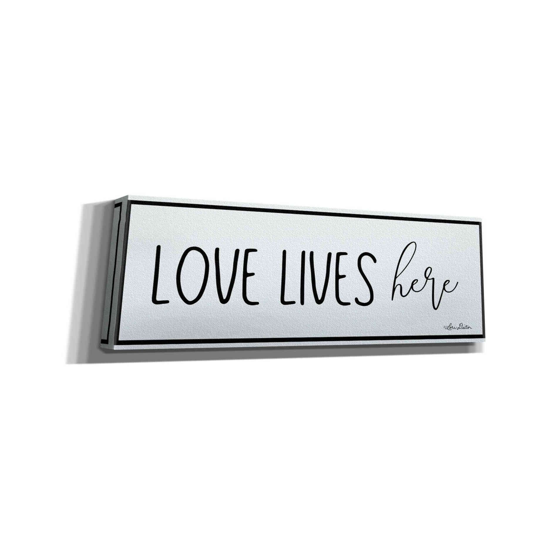 'Love Lives Here' by Lori Deiter, Canvas Wall Art