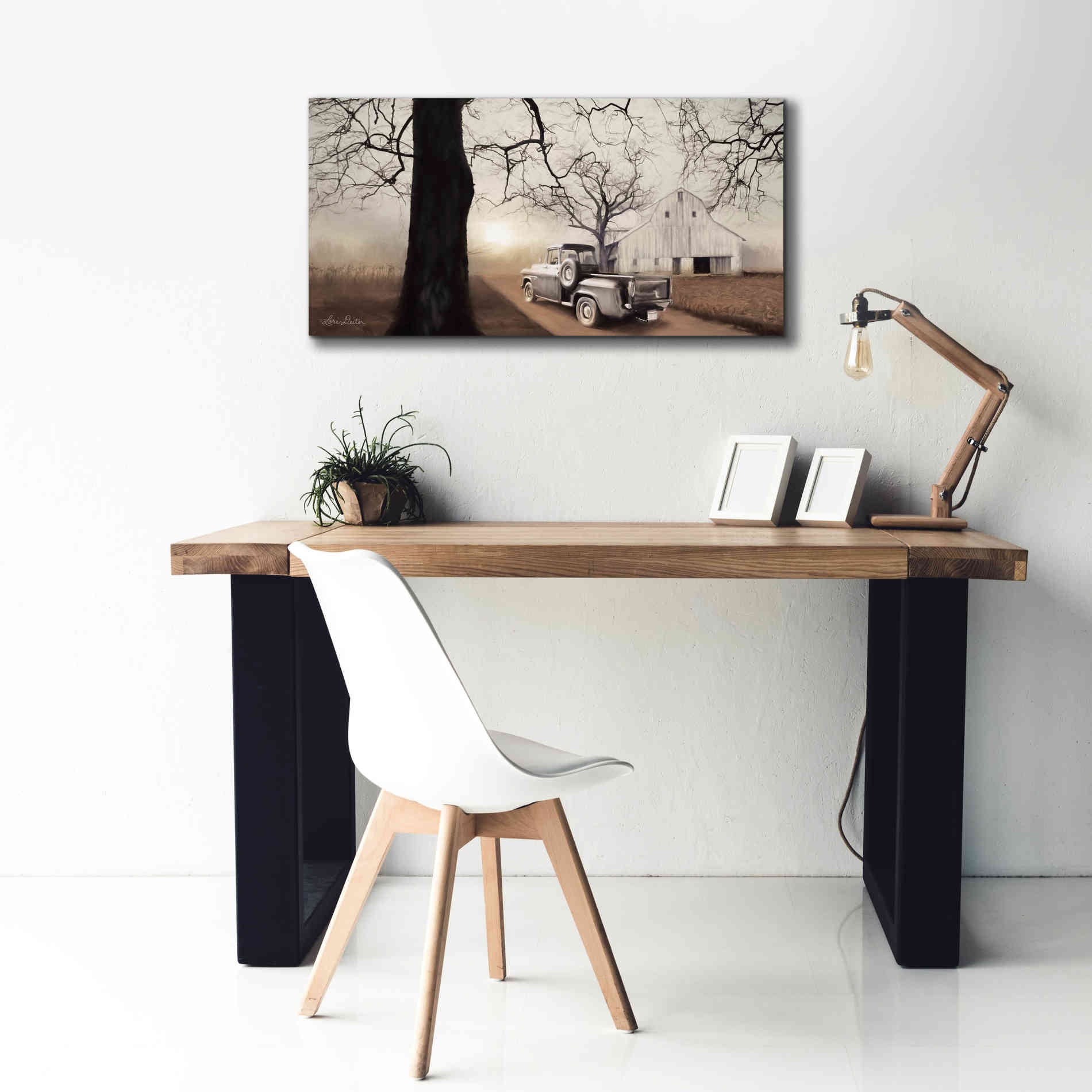 'Millersburg Sunrise with Truck' by Lori Deiter, Canvas Wall Art,40 x 20