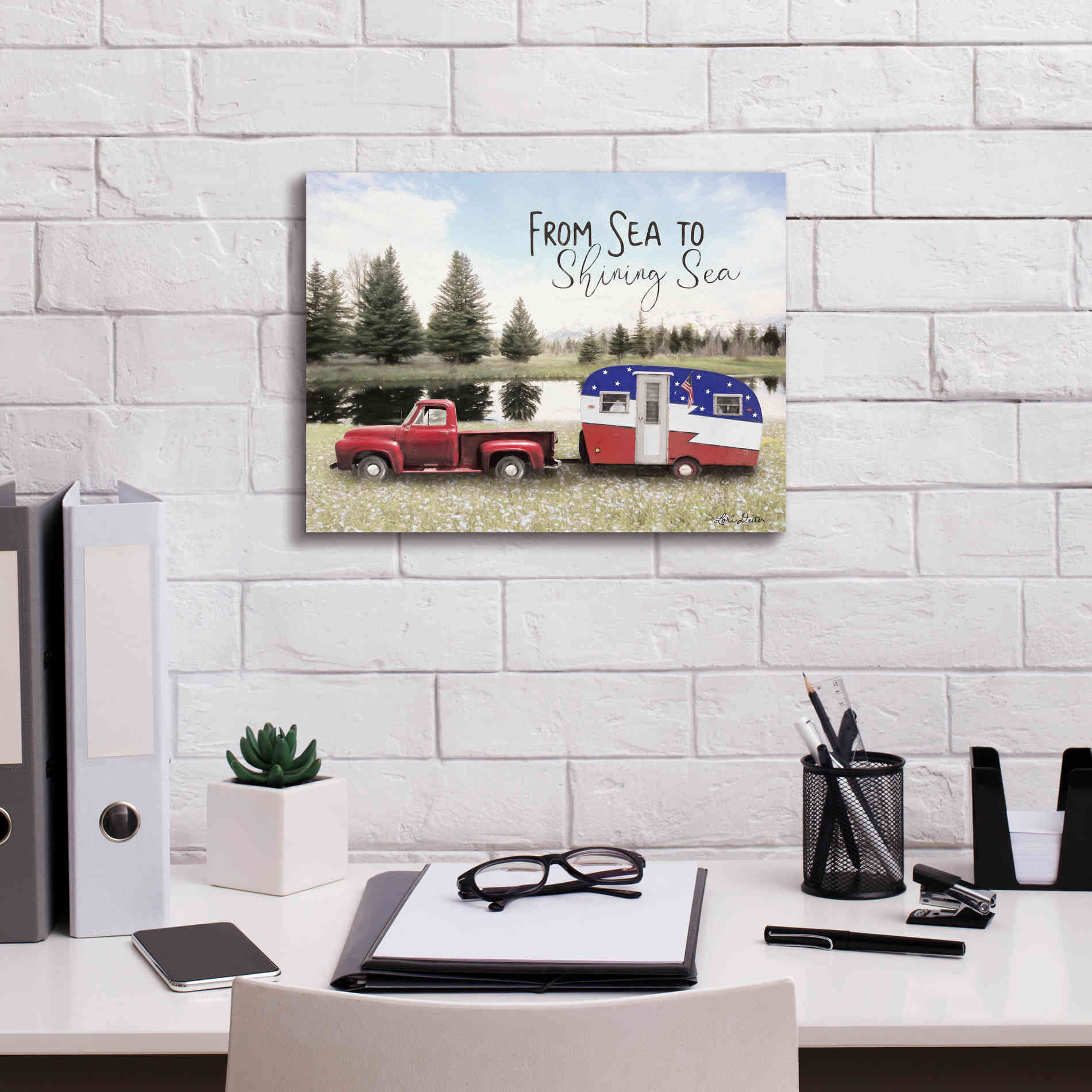 'American Camper' by Lori Deiter, Canvas Wall Art,16 x 12