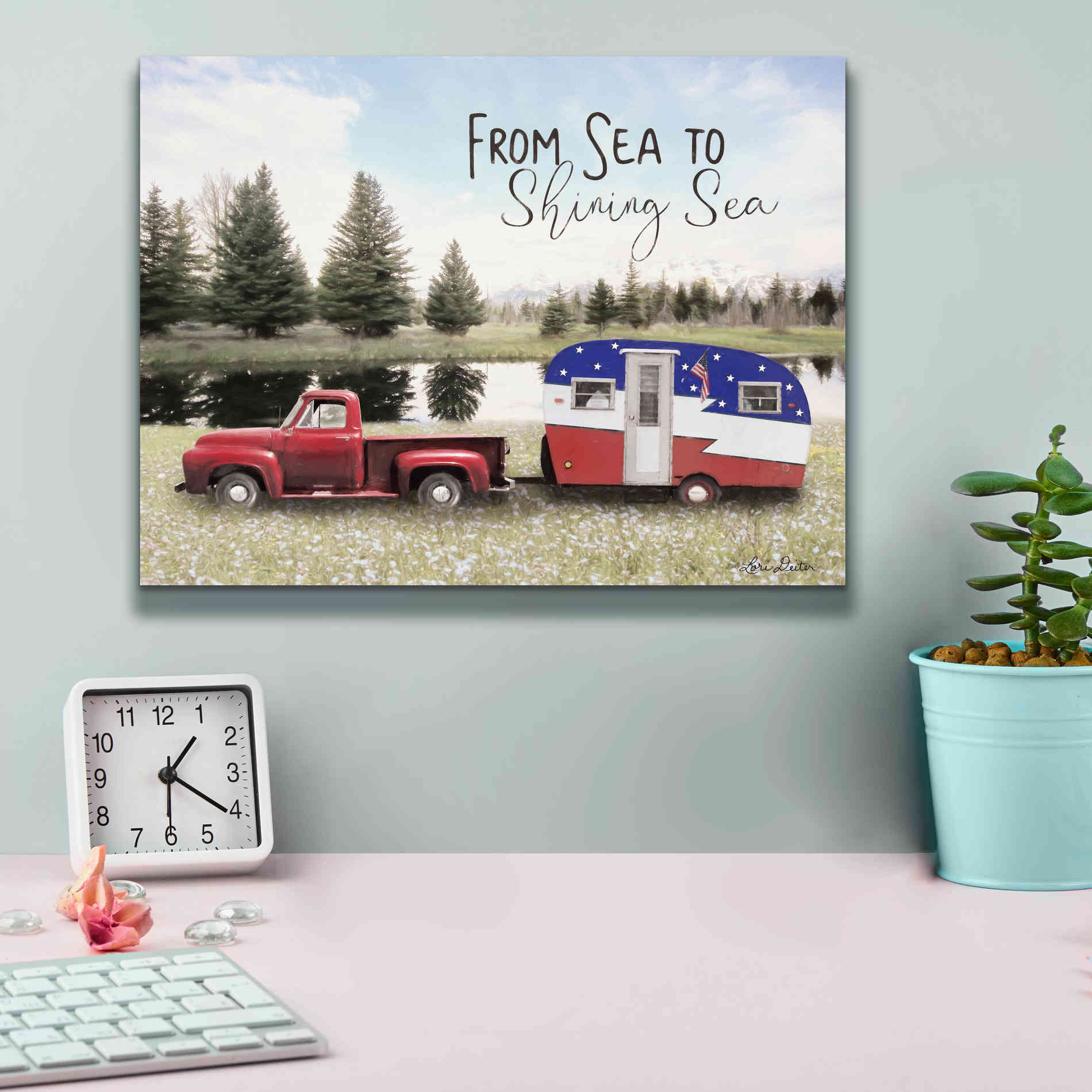 'American Camper' by Lori Deiter, Canvas Wall Art,16 x 12