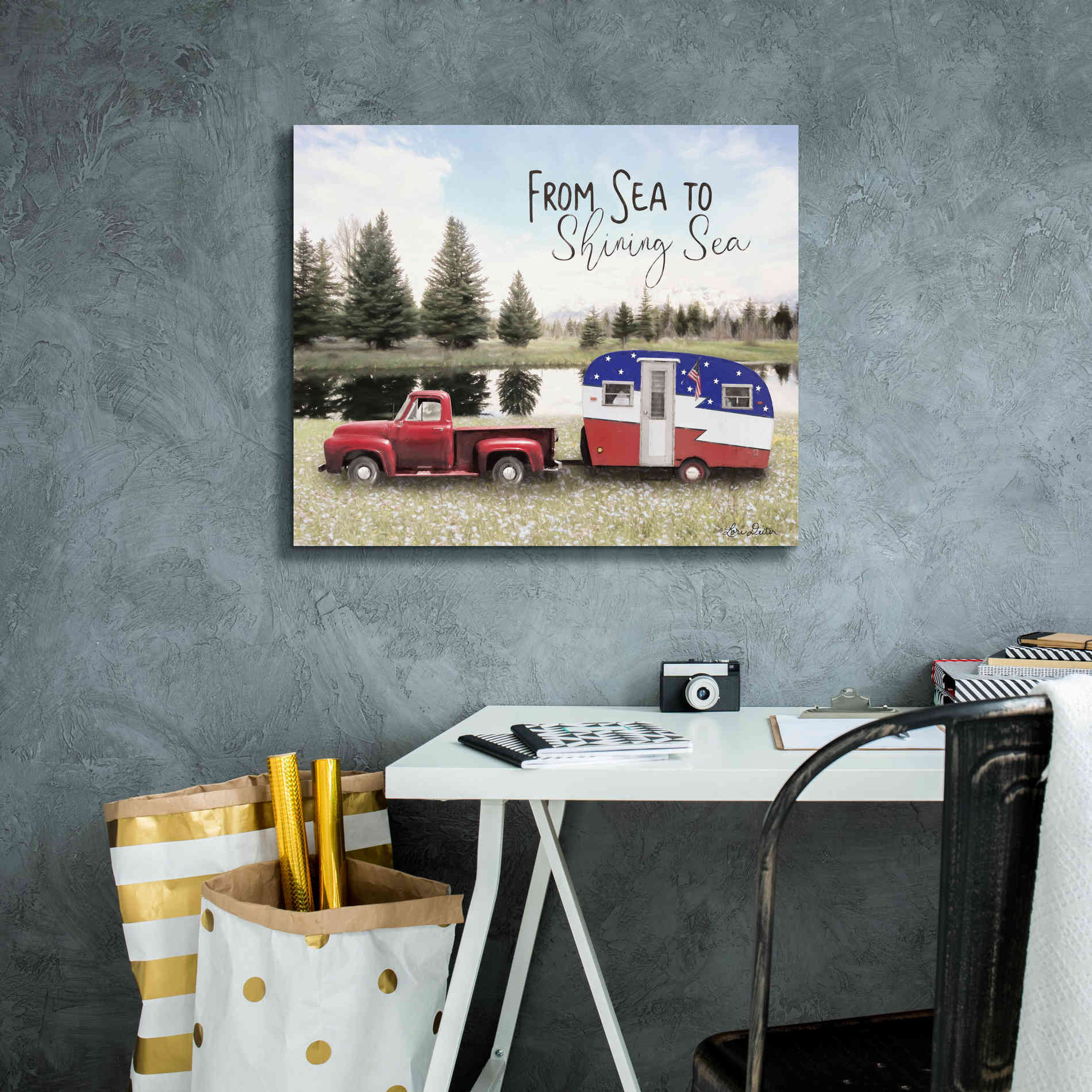 'American Camper' by Lori Deiter, Canvas Wall Art,24 x 20