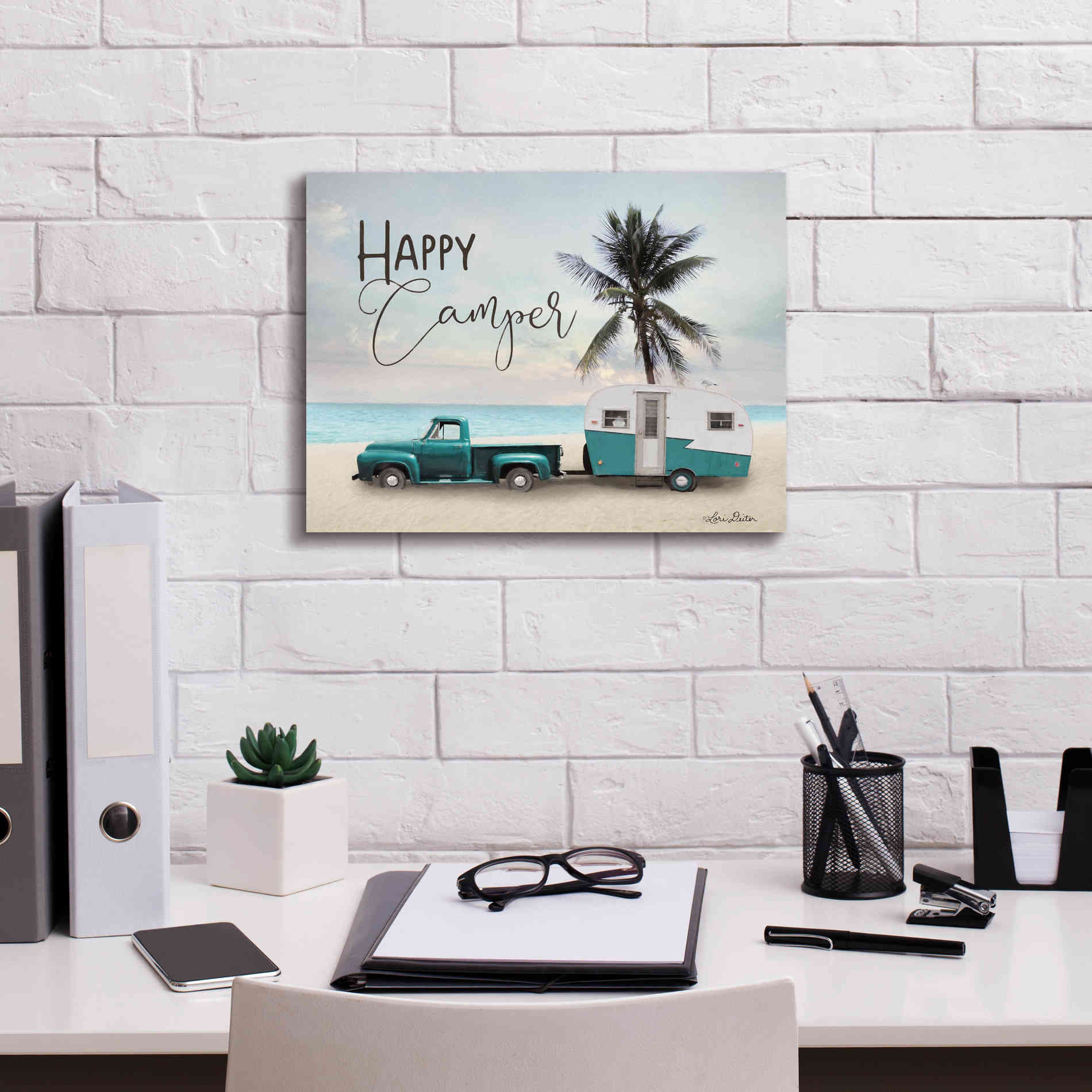 'Happy Camper' by Lori Deiter, Canvas Wall Art,16 x 12