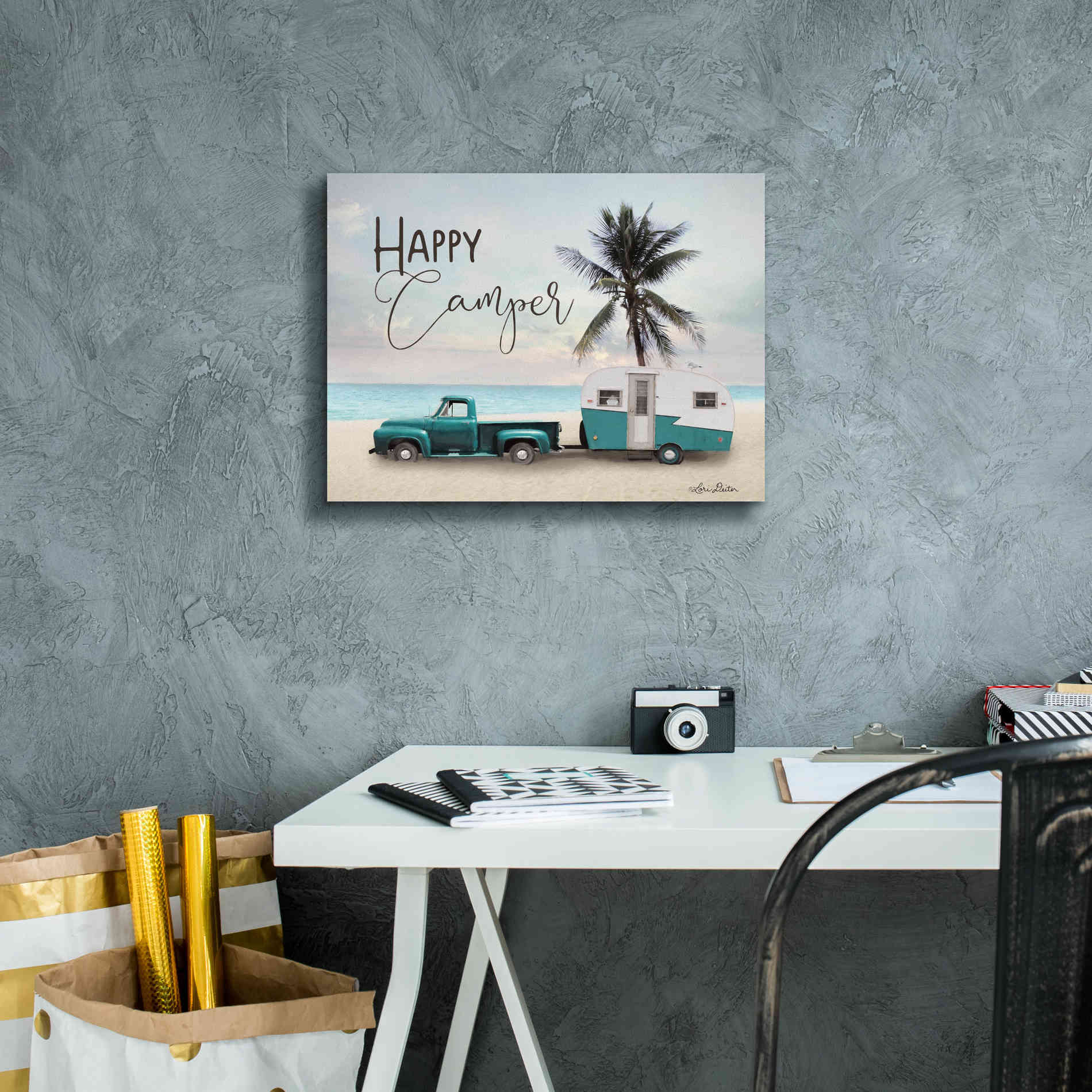 'Happy Camper' by Lori Deiter, Canvas Wall Art,16 x 12