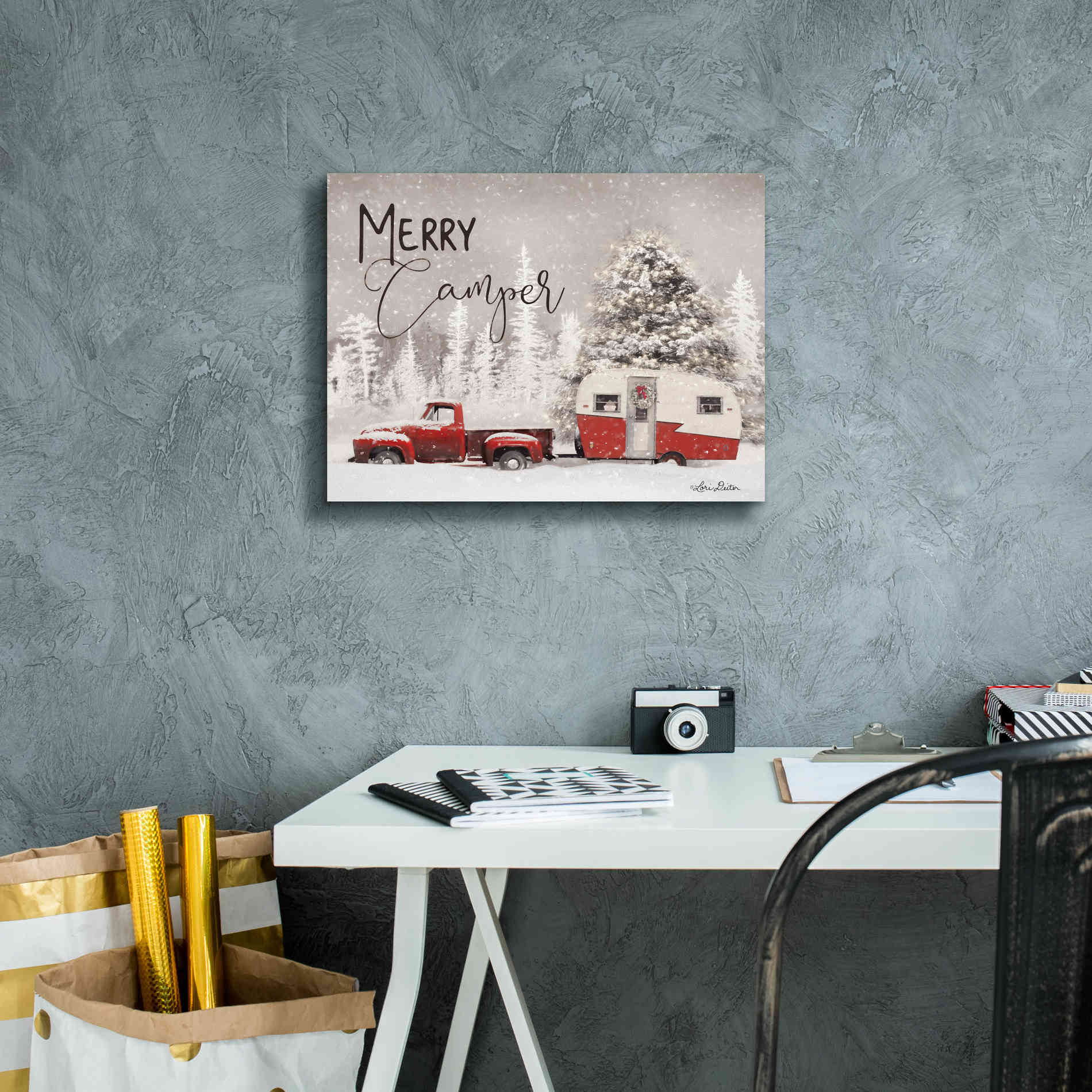 'Merry Camper' by Lori Deiter, Canvas Wall Art,16 x 12