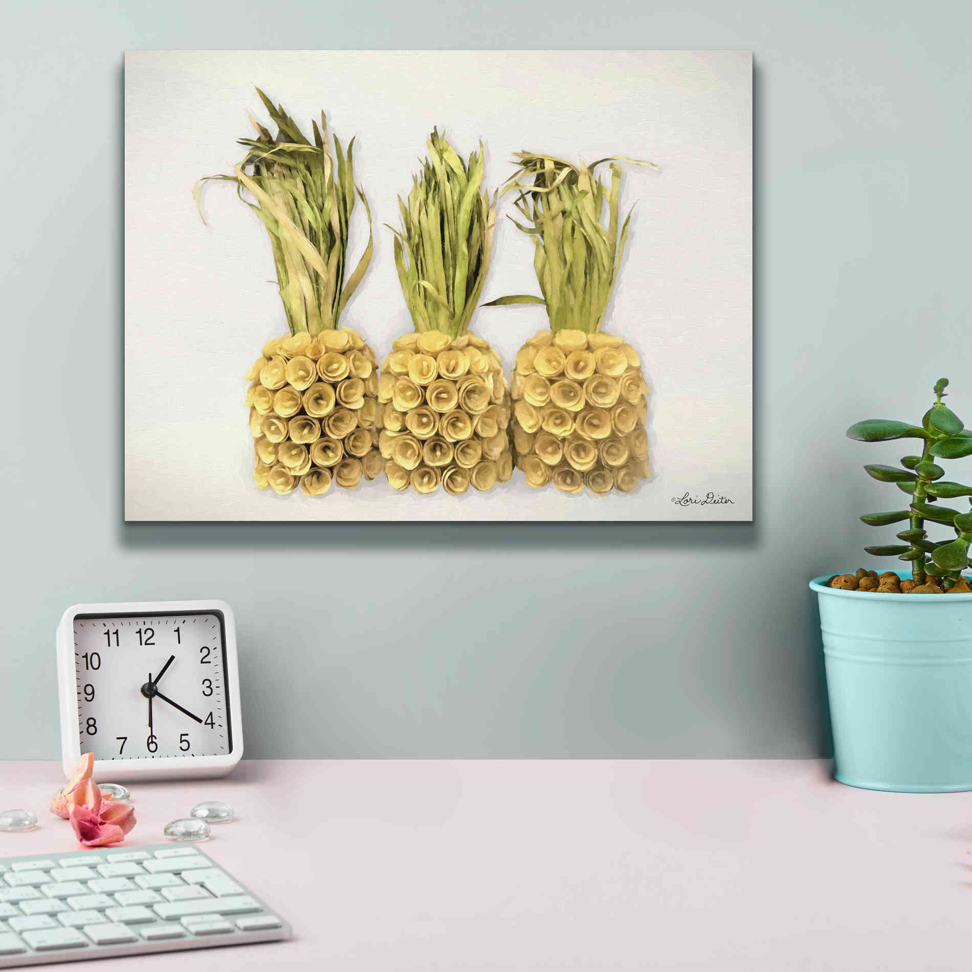'Pineapples' by Lori Deiter, Canvas Wall Art,16 x 12