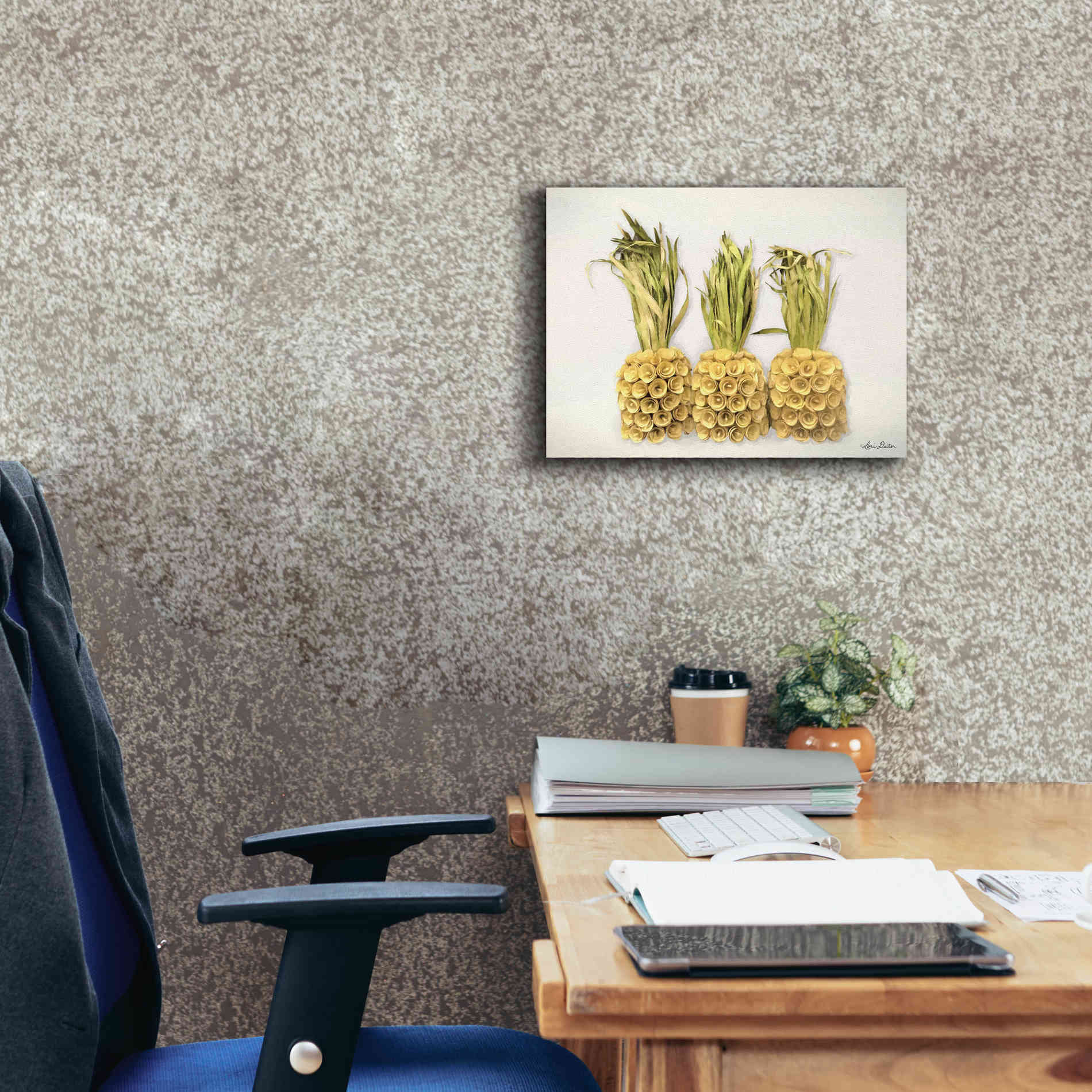 'Pineapples' by Lori Deiter, Canvas Wall Art,16 x 12