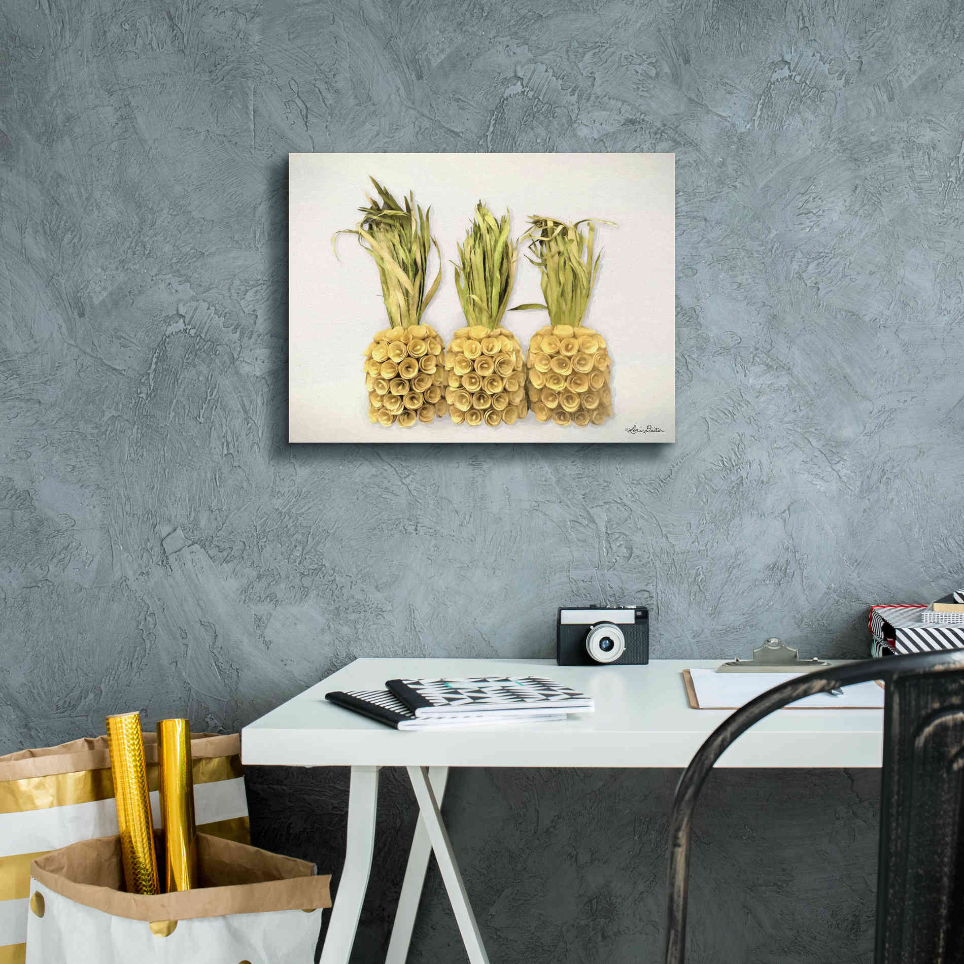 'Pineapples' by Lori Deiter, Canvas Wall Art,16 x 12