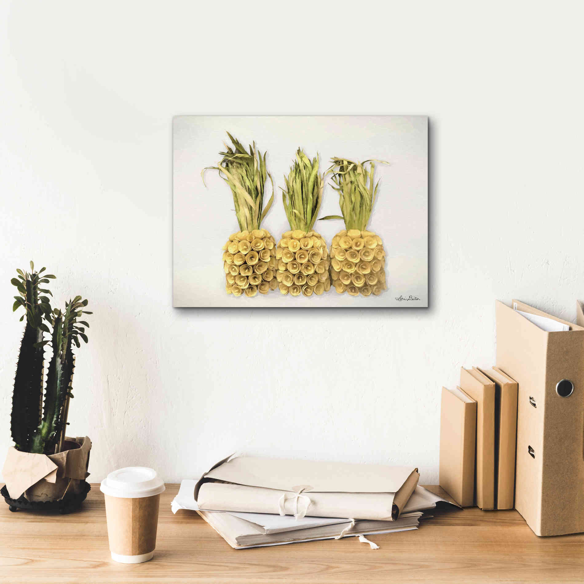 'Pineapples' by Lori Deiter, Canvas Wall Art,16 x 12