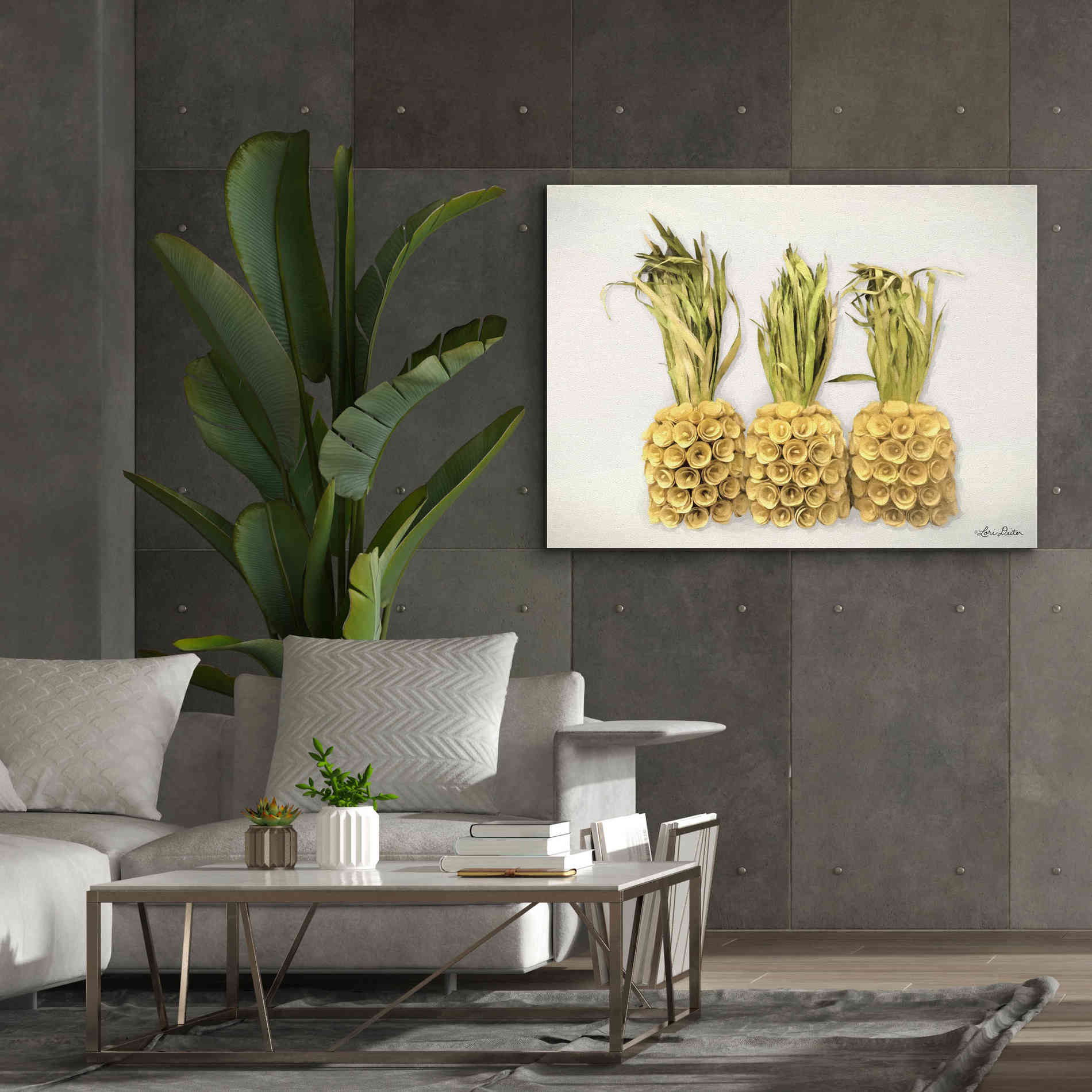 'Pineapples' by Lori Deiter, Canvas Wall Art,54 x 40