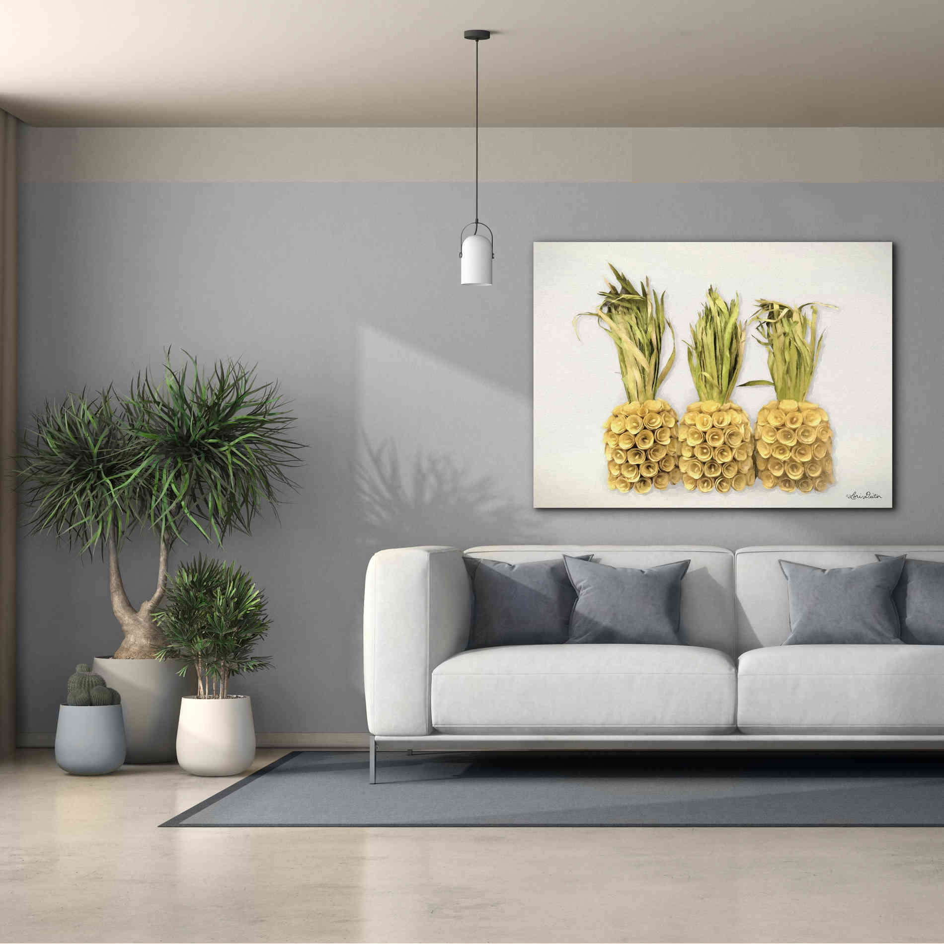 'Pineapples' by Lori Deiter, Canvas Wall Art,54 x 40