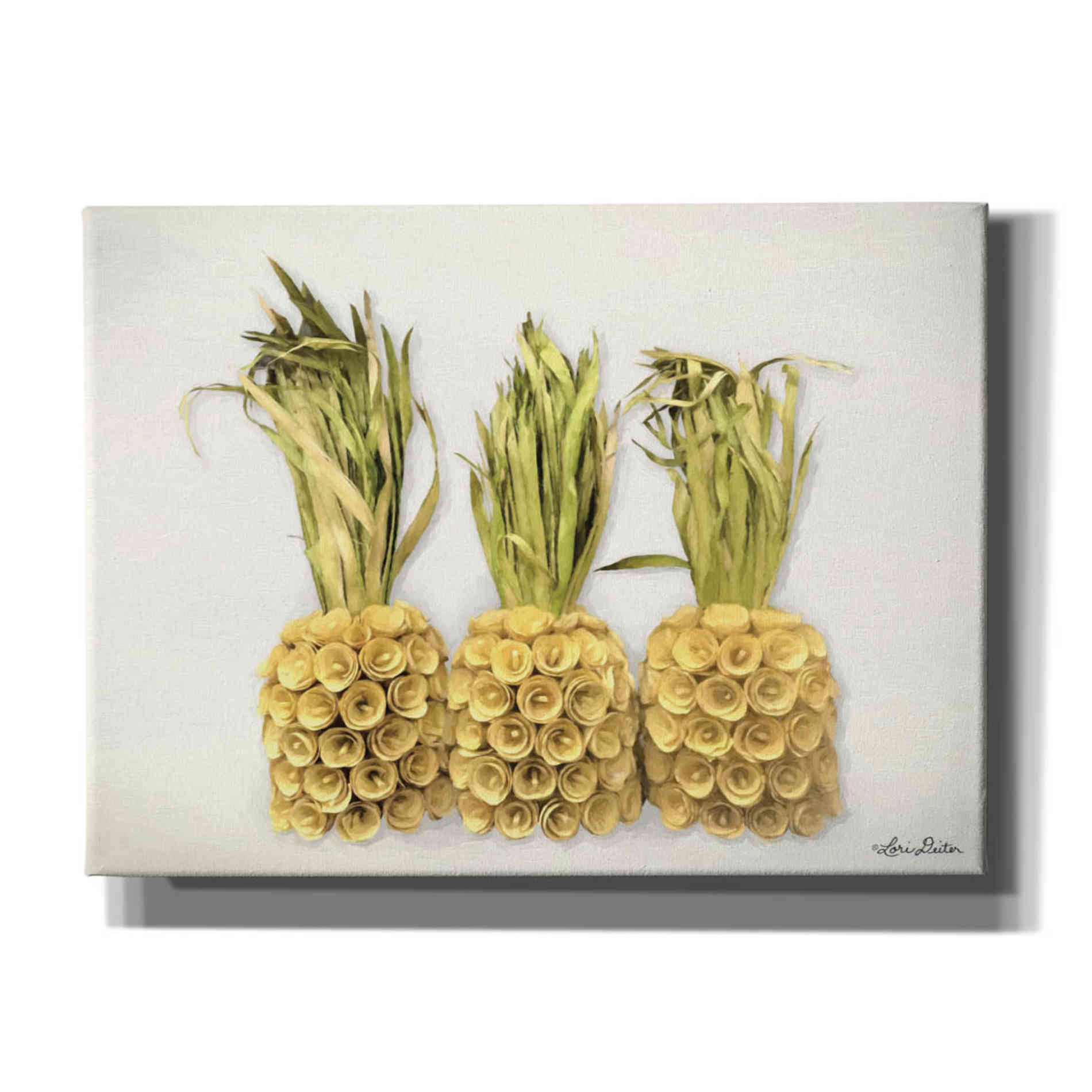 'Pineapples' by Lori Deiter, Canvas Wall Art