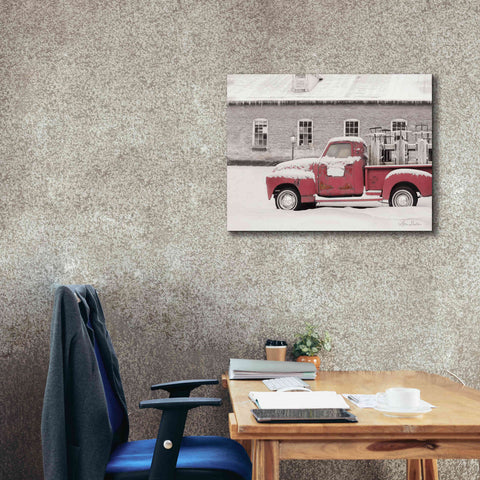 Image of 'Old Sled Works Red Truck' by Lori Deiter, Canvas Wall Art,34 x 26