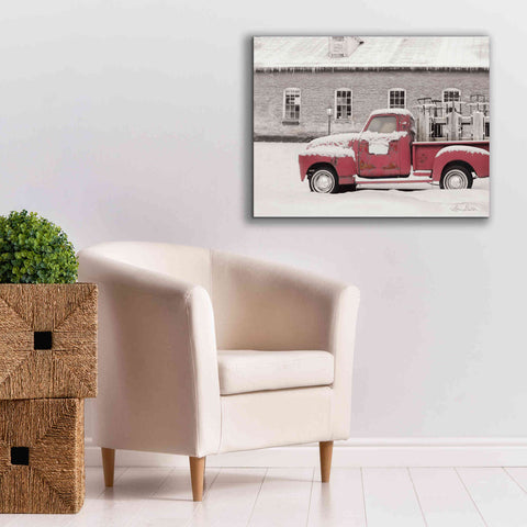 Image of 'Old Sled Works Red Truck' by Lori Deiter, Canvas Wall Art,34 x 26