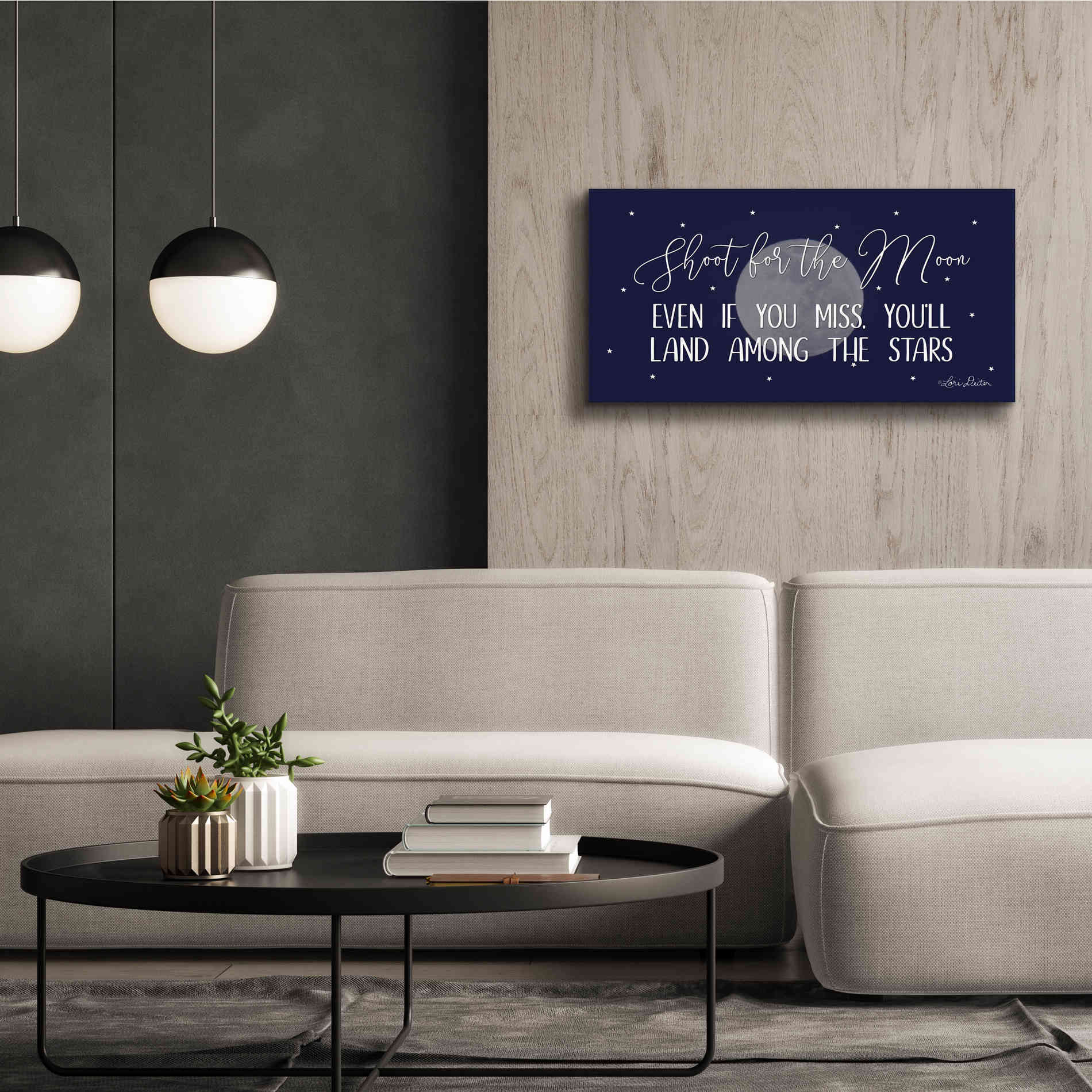 'Shoot for the Moon' by Lori Deiter, Canvas Wall Art,40 x 20