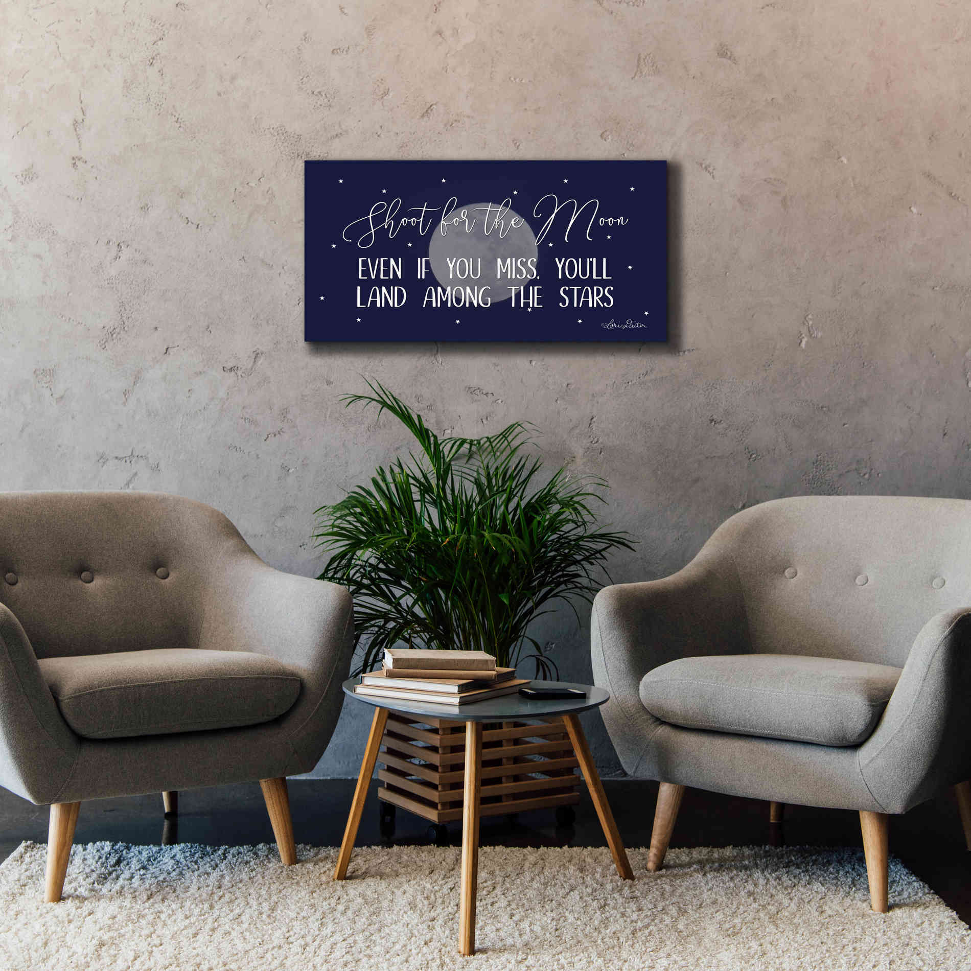 'Shoot for the Moon' by Lori Deiter, Canvas Wall Art,40 x 20