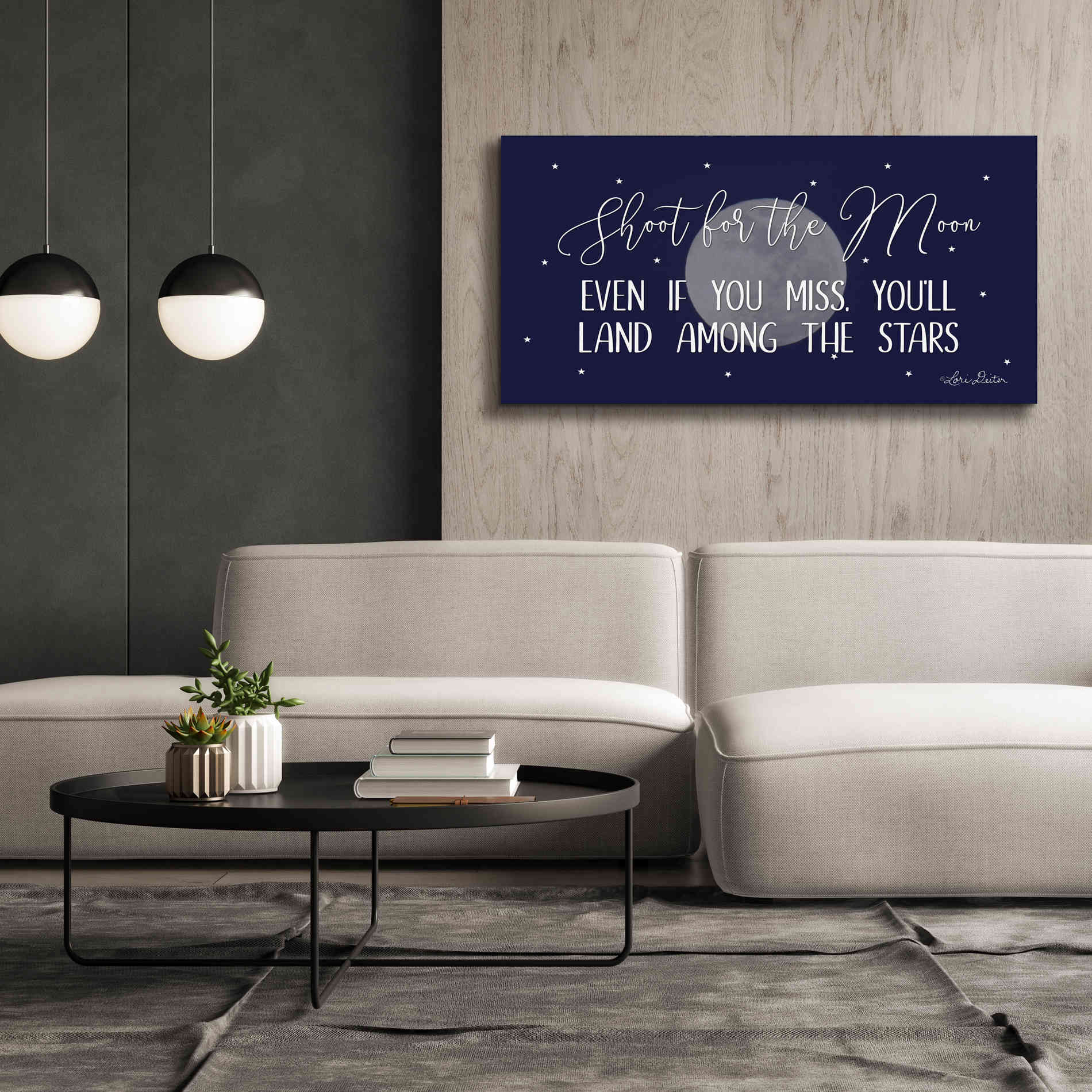'Shoot for the Moon' by Lori Deiter, Canvas Wall Art,60 x 30