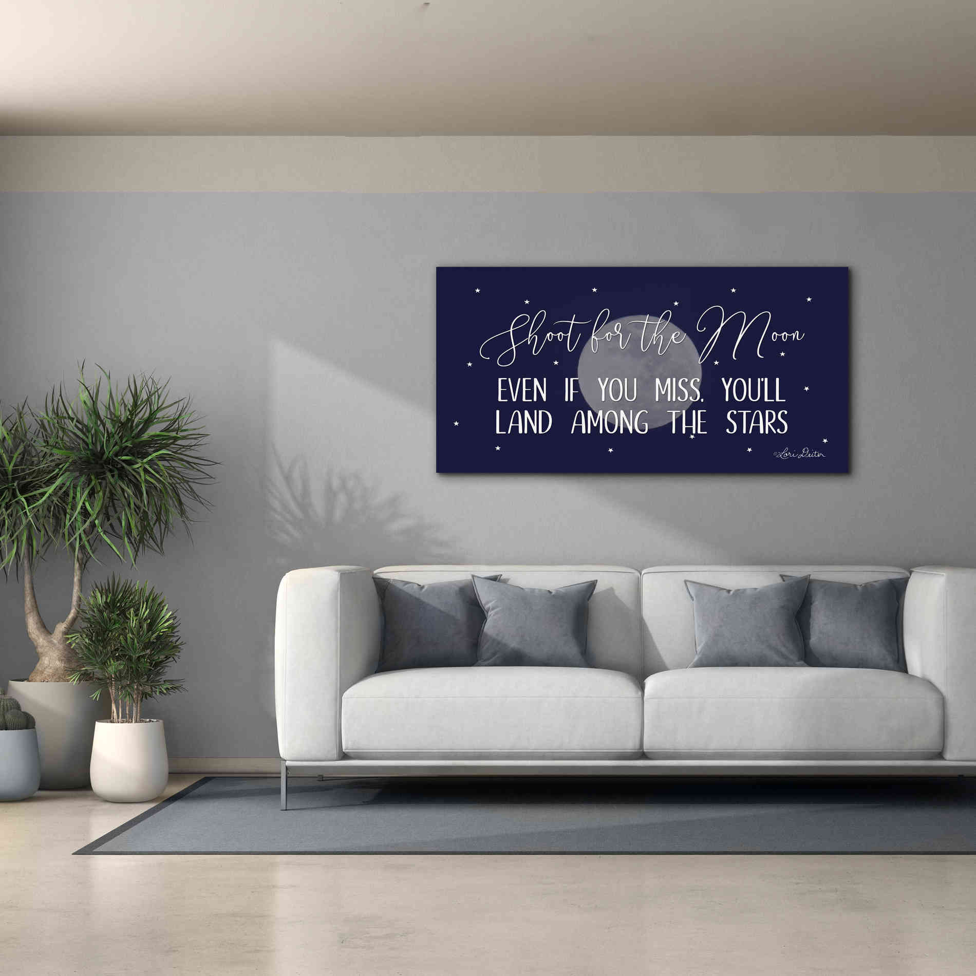 'Shoot for the Moon' by Lori Deiter, Canvas Wall Art,60 x 30