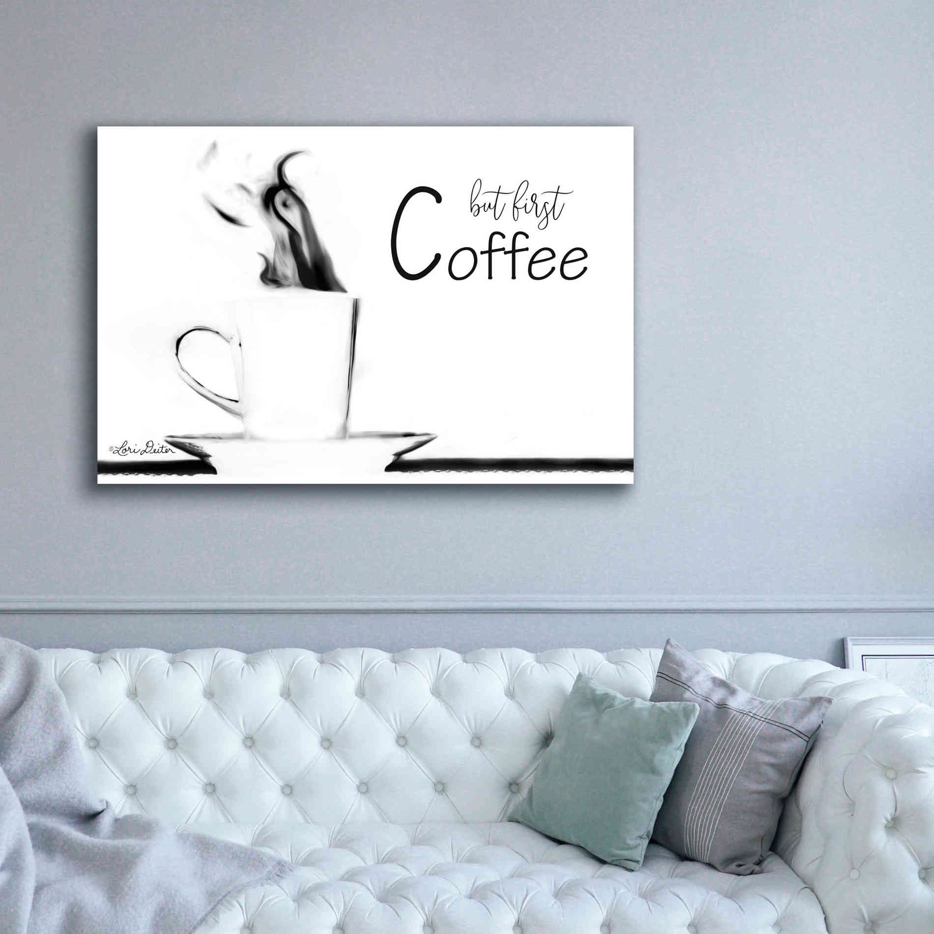 'But First Coffee II' by Lori Deiter, Canvas Wall Art,60 x 40