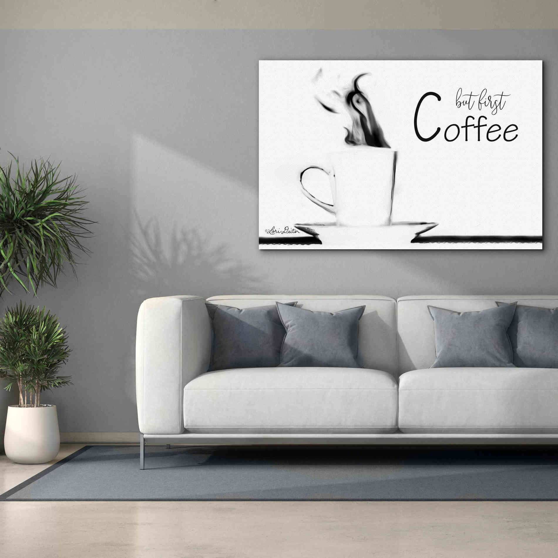 'But First Coffee II' by Lori Deiter, Canvas Wall Art,60 x 40