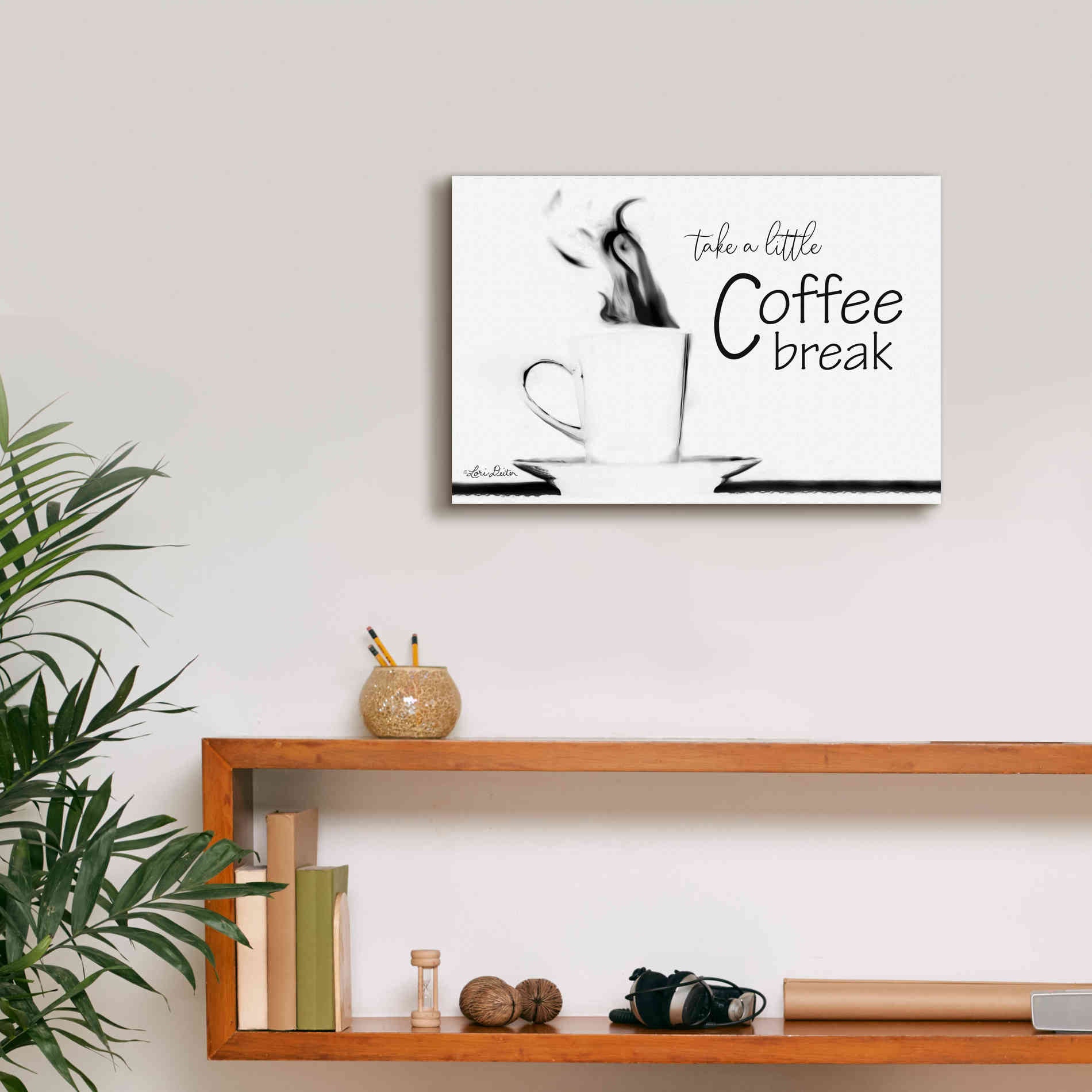 'Take a Little Coffee Break II' by Lori Deiter, Canvas Wall Art,18 x 12