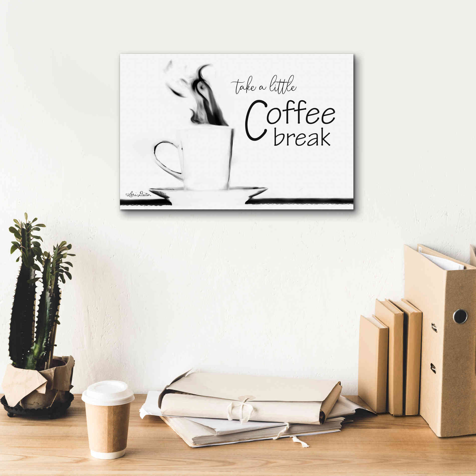 'Take a Little Coffee Break II' by Lori Deiter, Canvas Wall Art,18 x 12