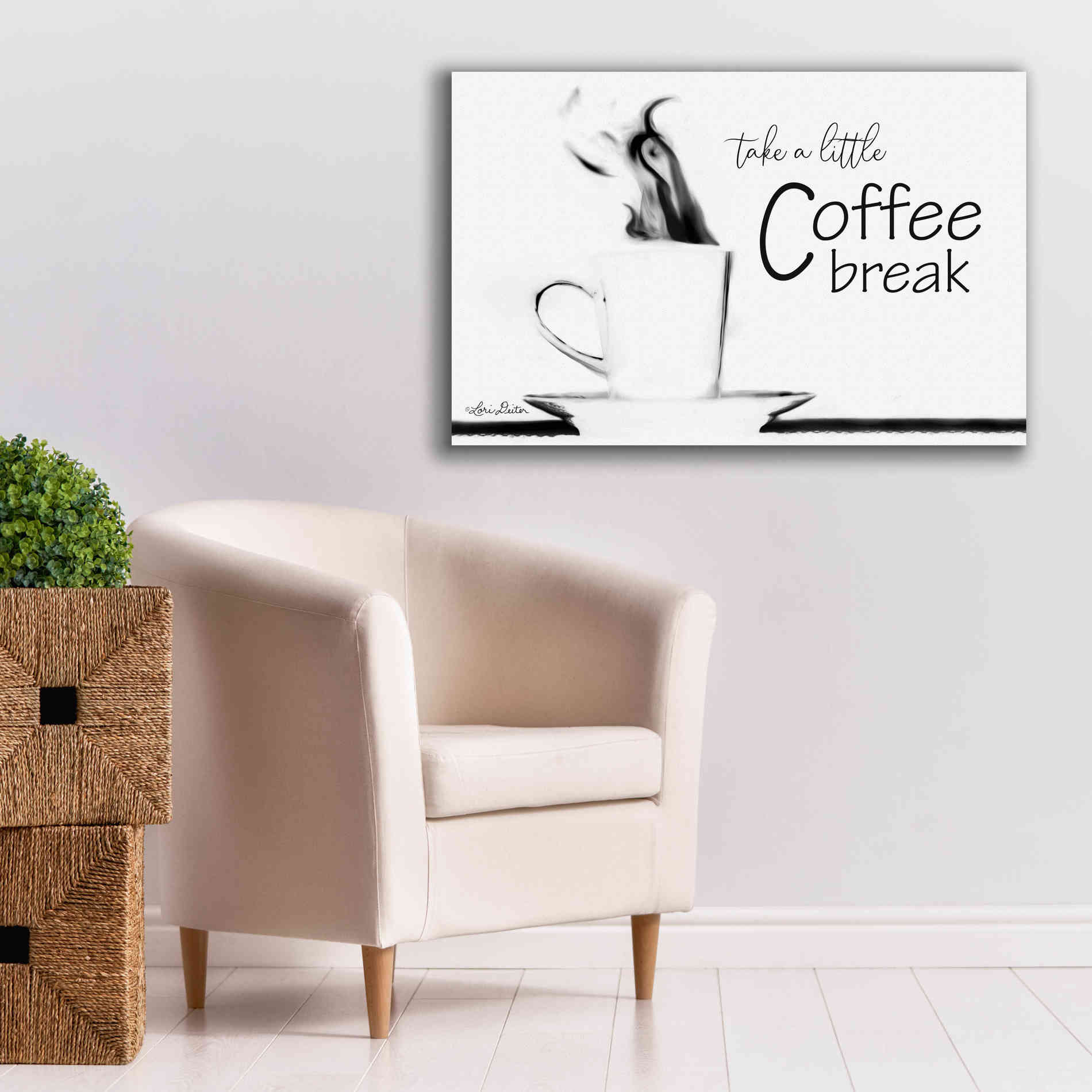'Take a Little Coffee Break II' by Lori Deiter, Canvas Wall Art,40 x 26
