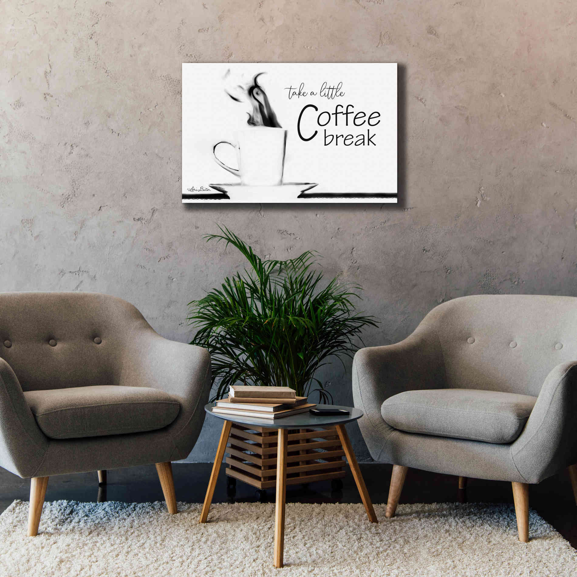 'Take a Little Coffee Break II' by Lori Deiter, Canvas Wall Art,40 x 26