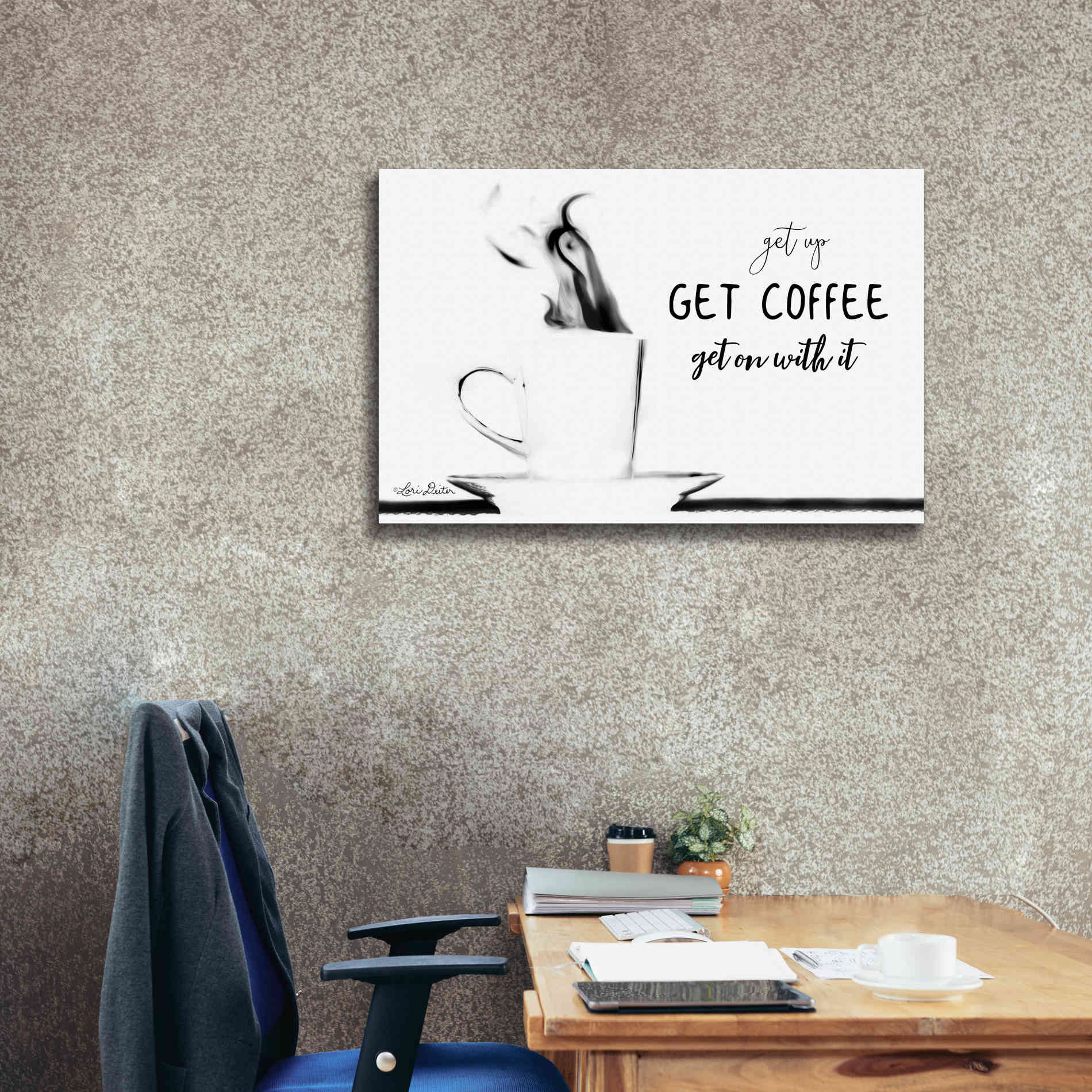 'Get Coffee' by Lori Deiter, Canvas Wall Art,40 x 26