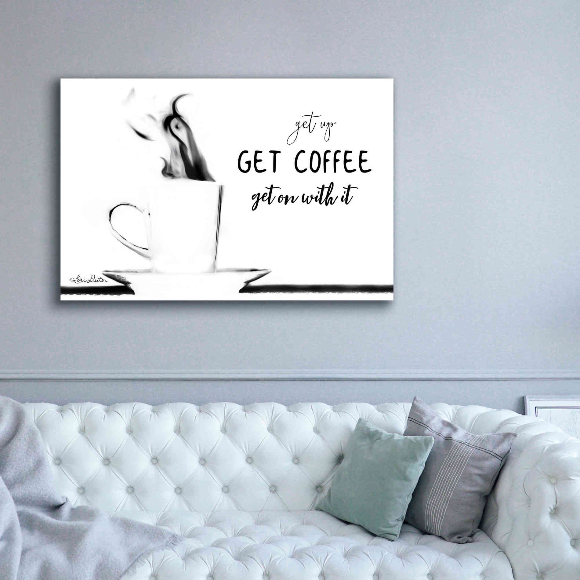 'Get Coffee' by Lori Deiter, Canvas Wall Art,60 x 40