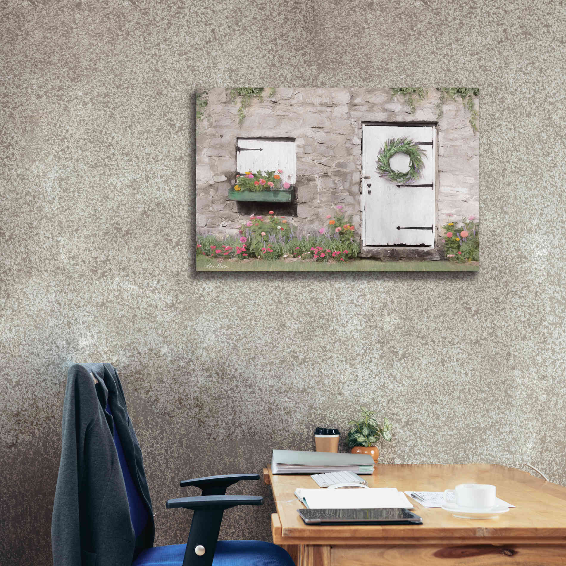 'Old Stone Cottage' by Lori Deiter, Canvas Wall Art,40 x 26