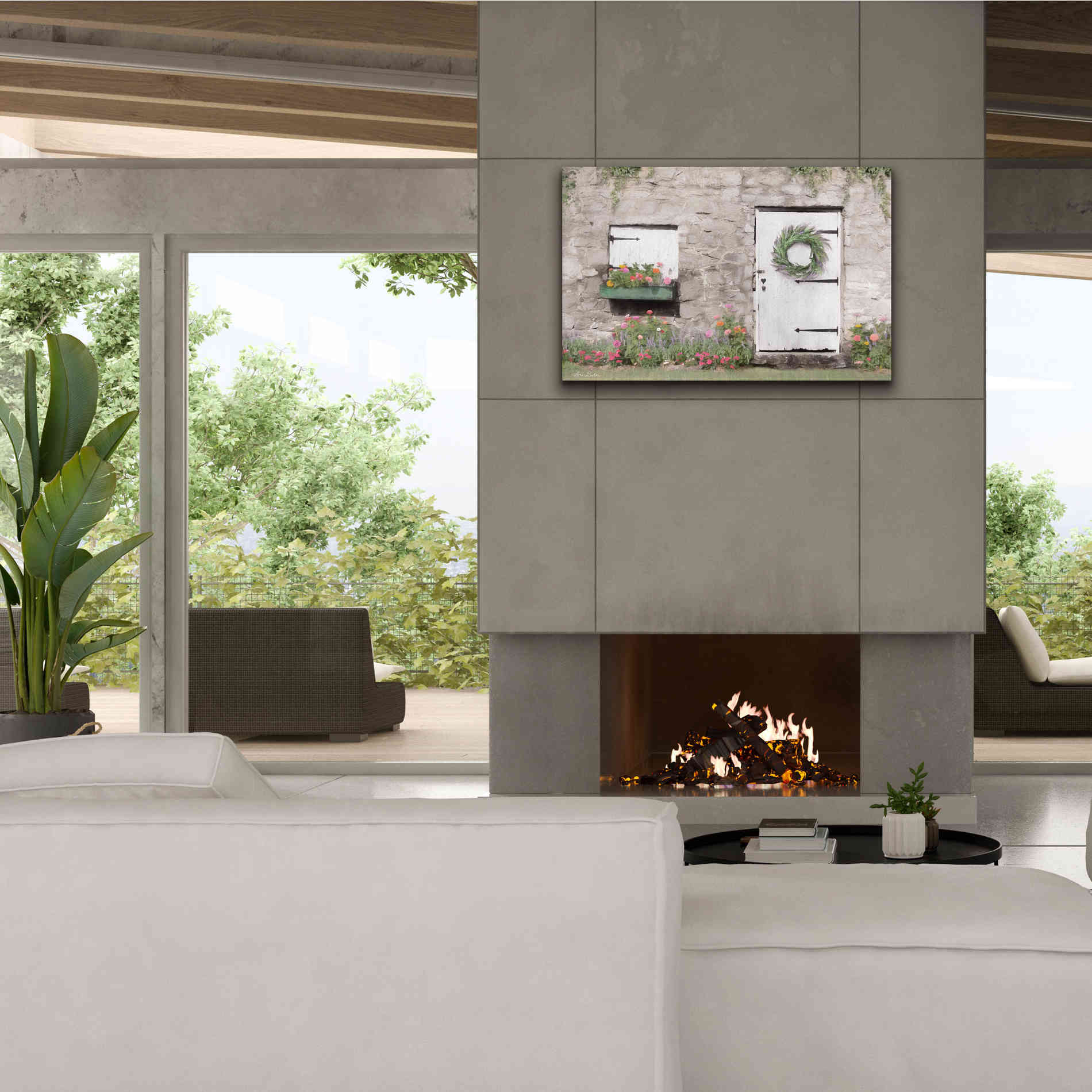'Old Stone Cottage' by Lori Deiter, Canvas Wall Art,40 x 26