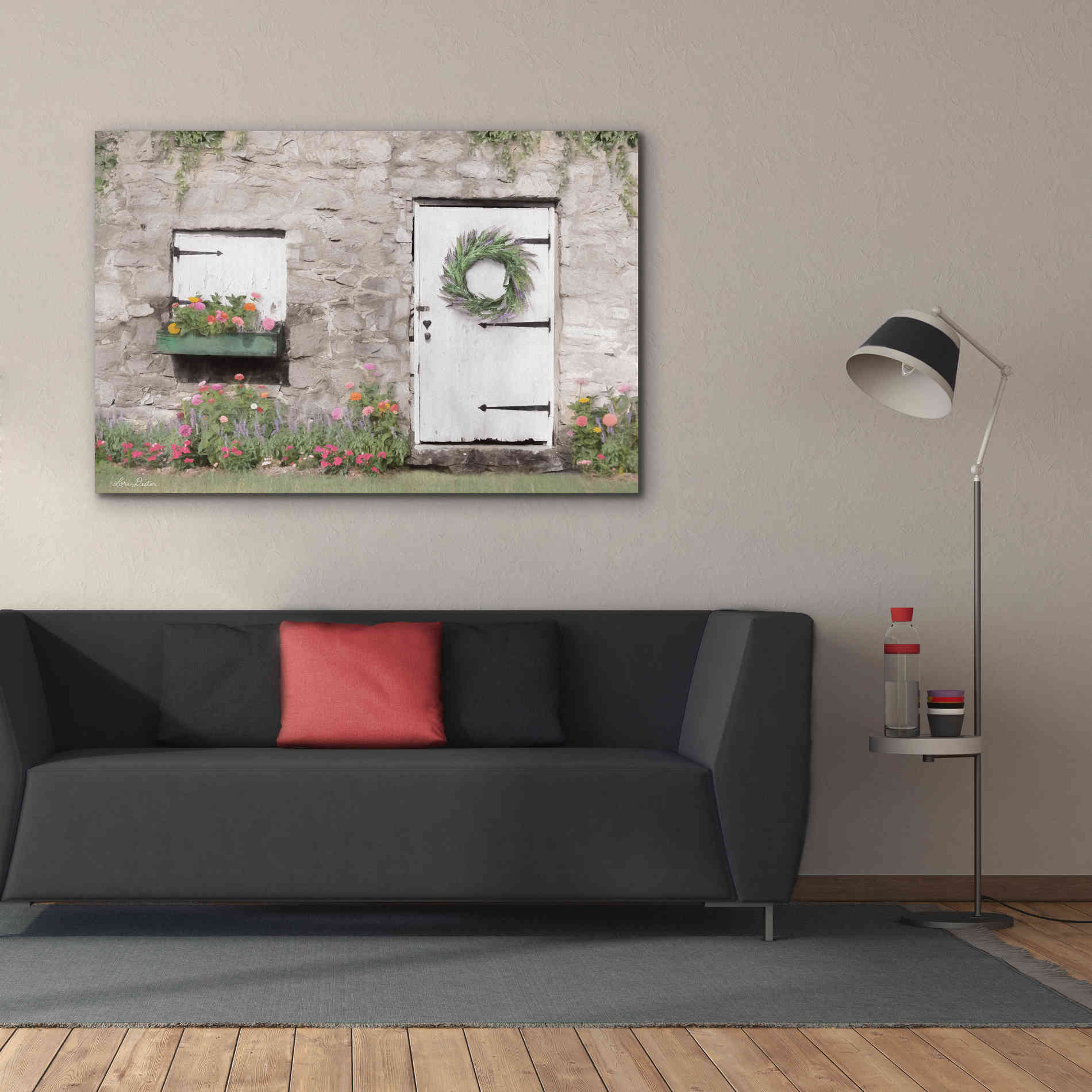 'Old Stone Cottage' by Lori Deiter, Canvas Wall Art,60 x 40