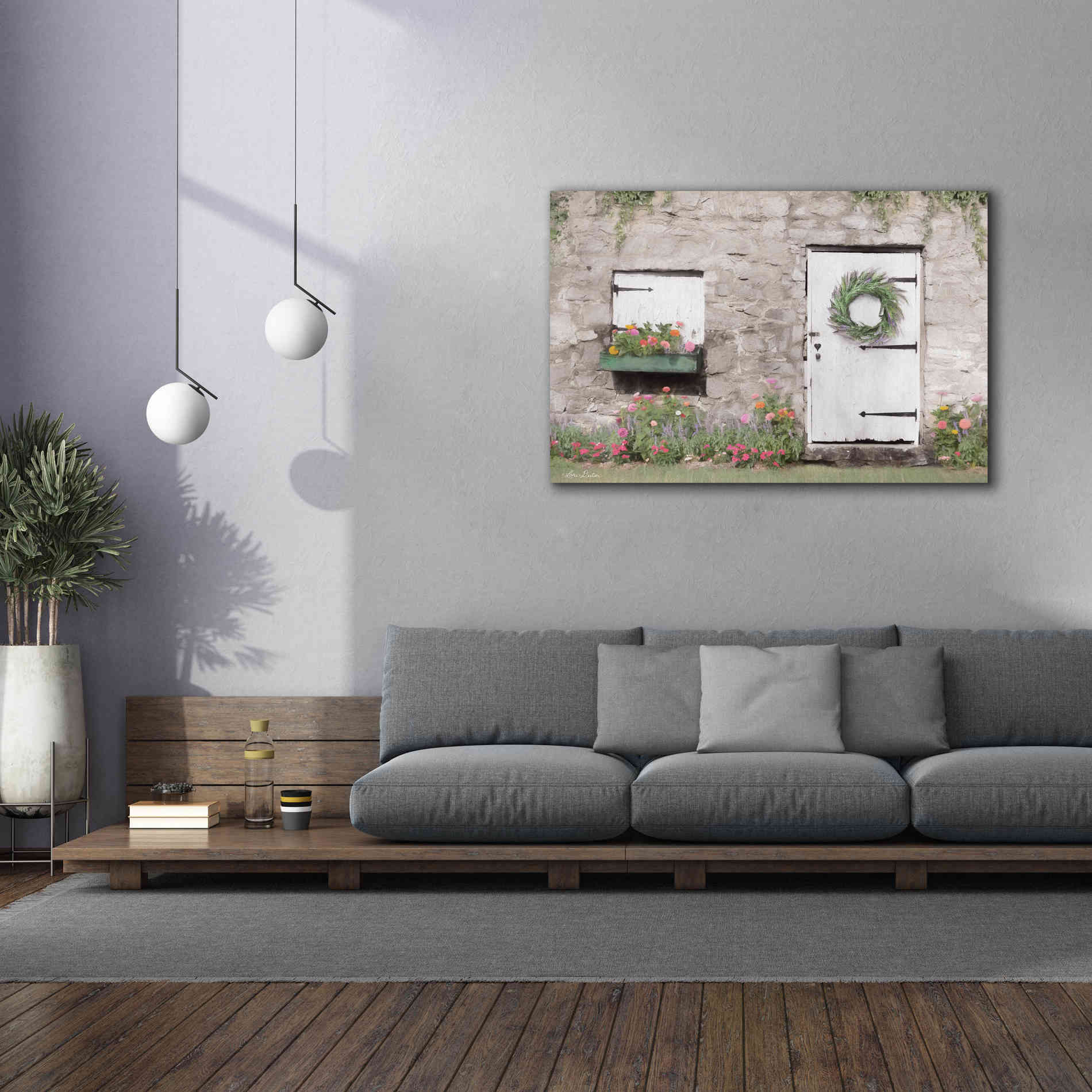 'Old Stone Cottage' by Lori Deiter, Canvas Wall Art,60 x 40