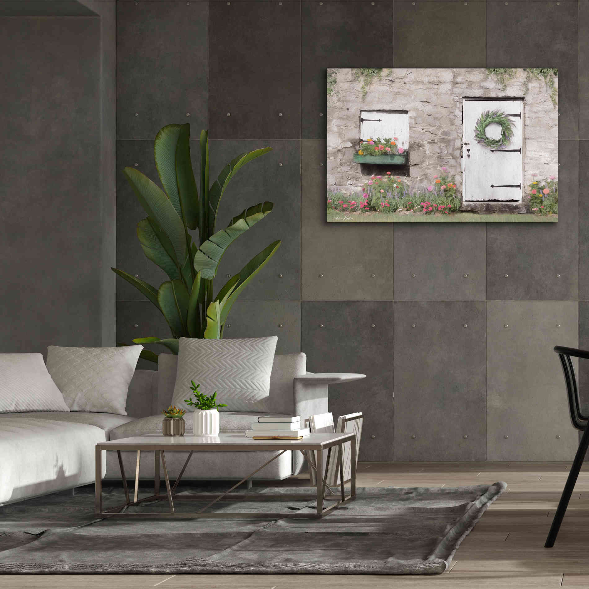 'Old Stone Cottage' by Lori Deiter, Canvas Wall Art,60 x 40