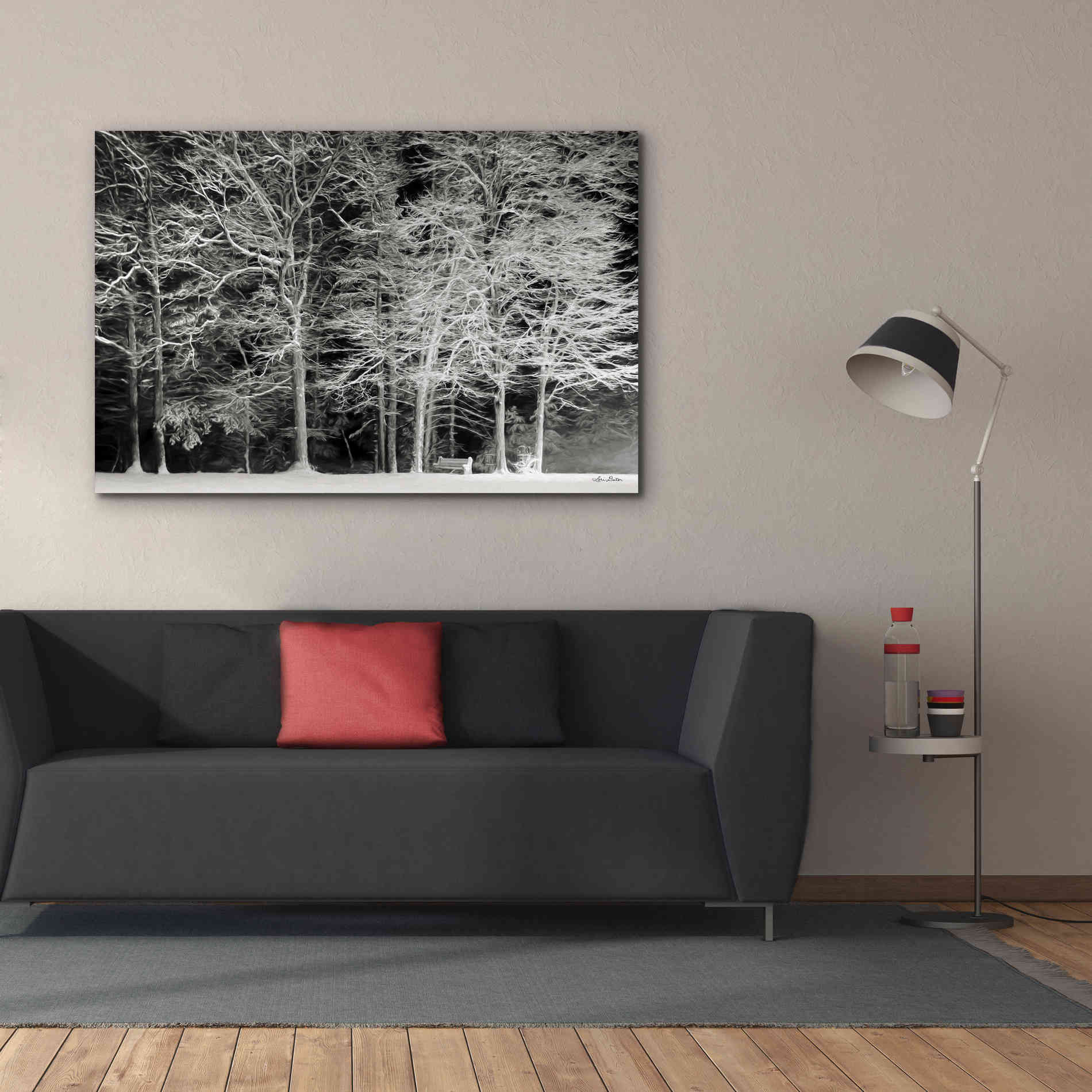 'Snowy Trees' by Lori Deiter, Canvas Wall Art,60 x 40