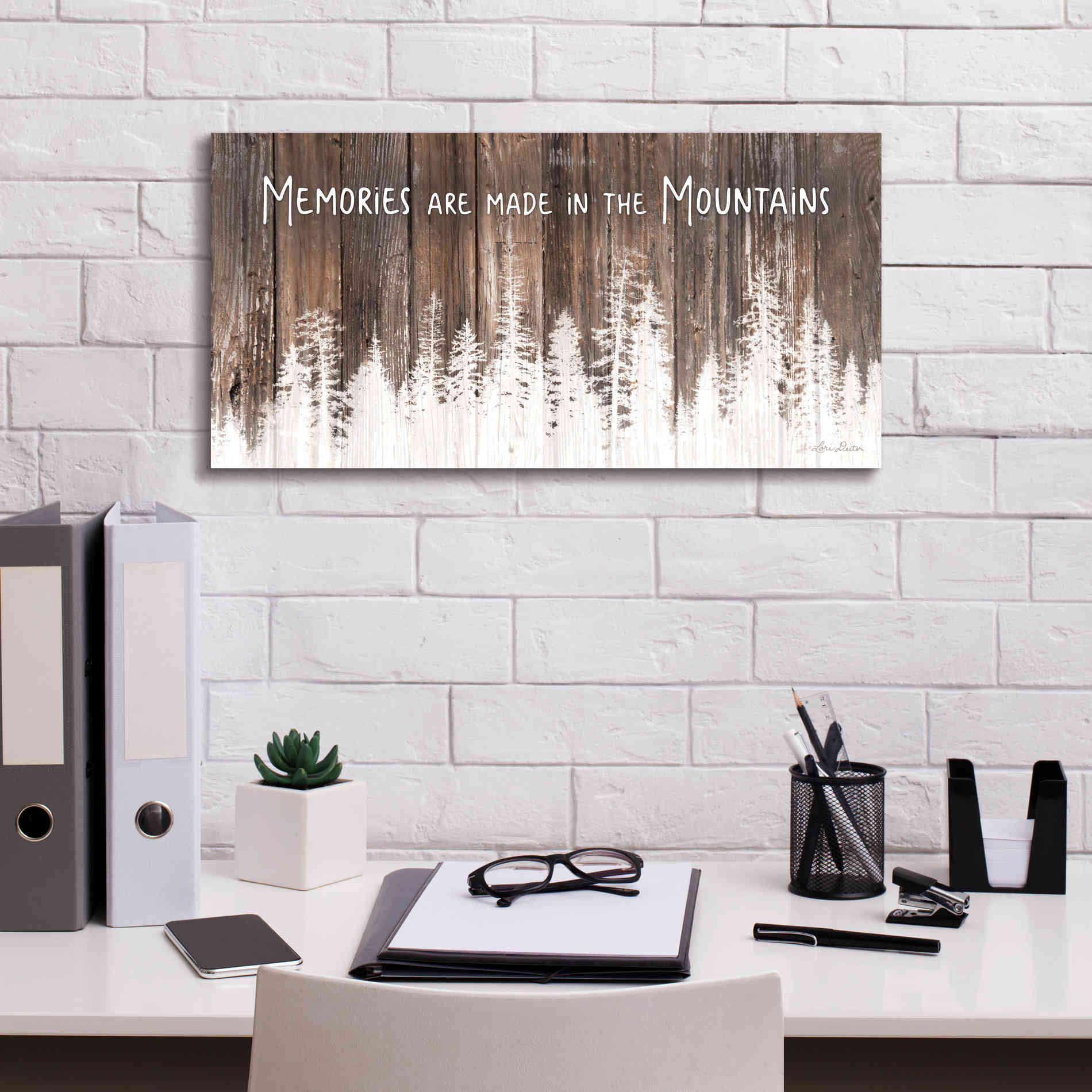 'Mountain Memories' by Lori Deiter, Canvas Wall Art,24 x 12