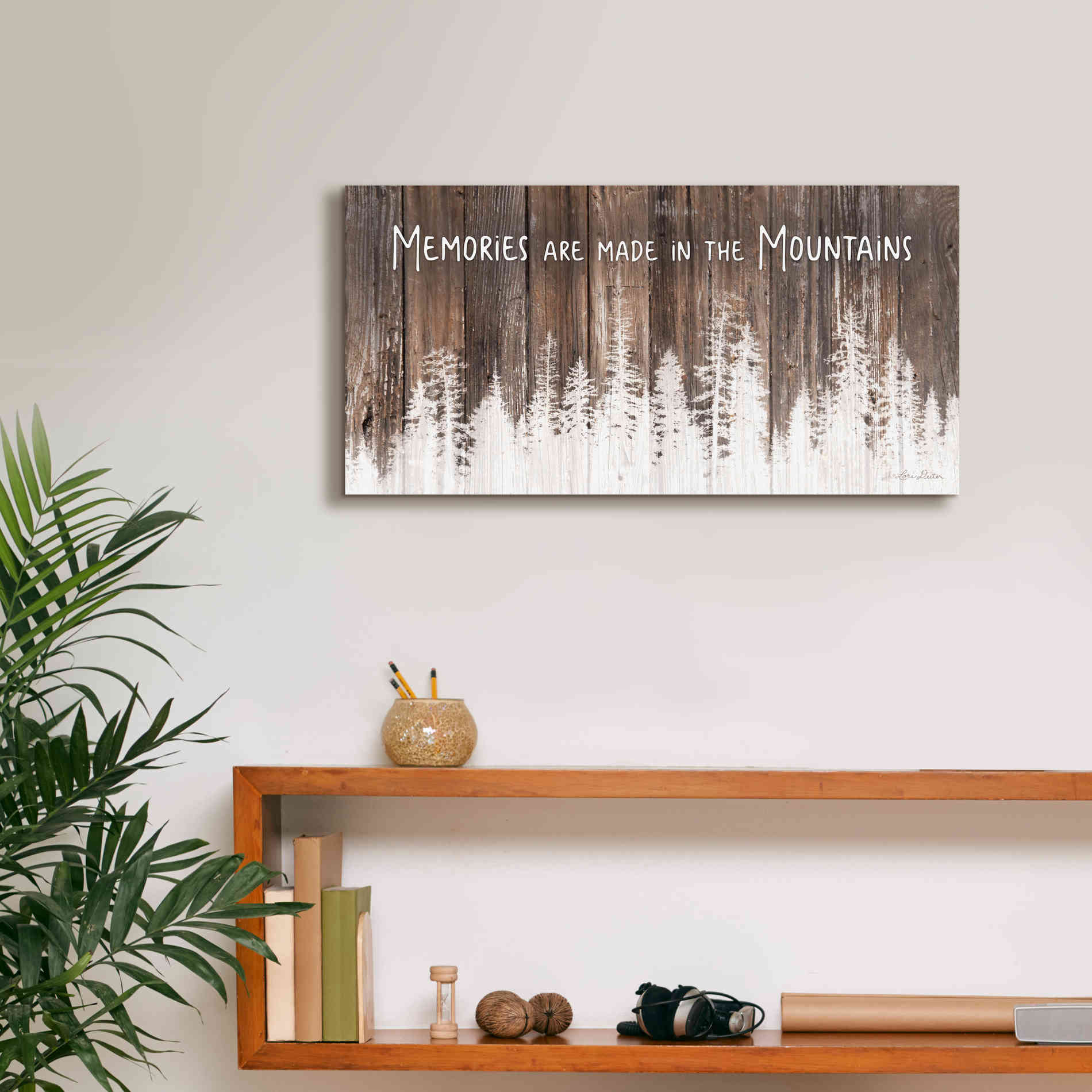 'Mountain Memories' by Lori Deiter, Canvas Wall Art,24 x 12