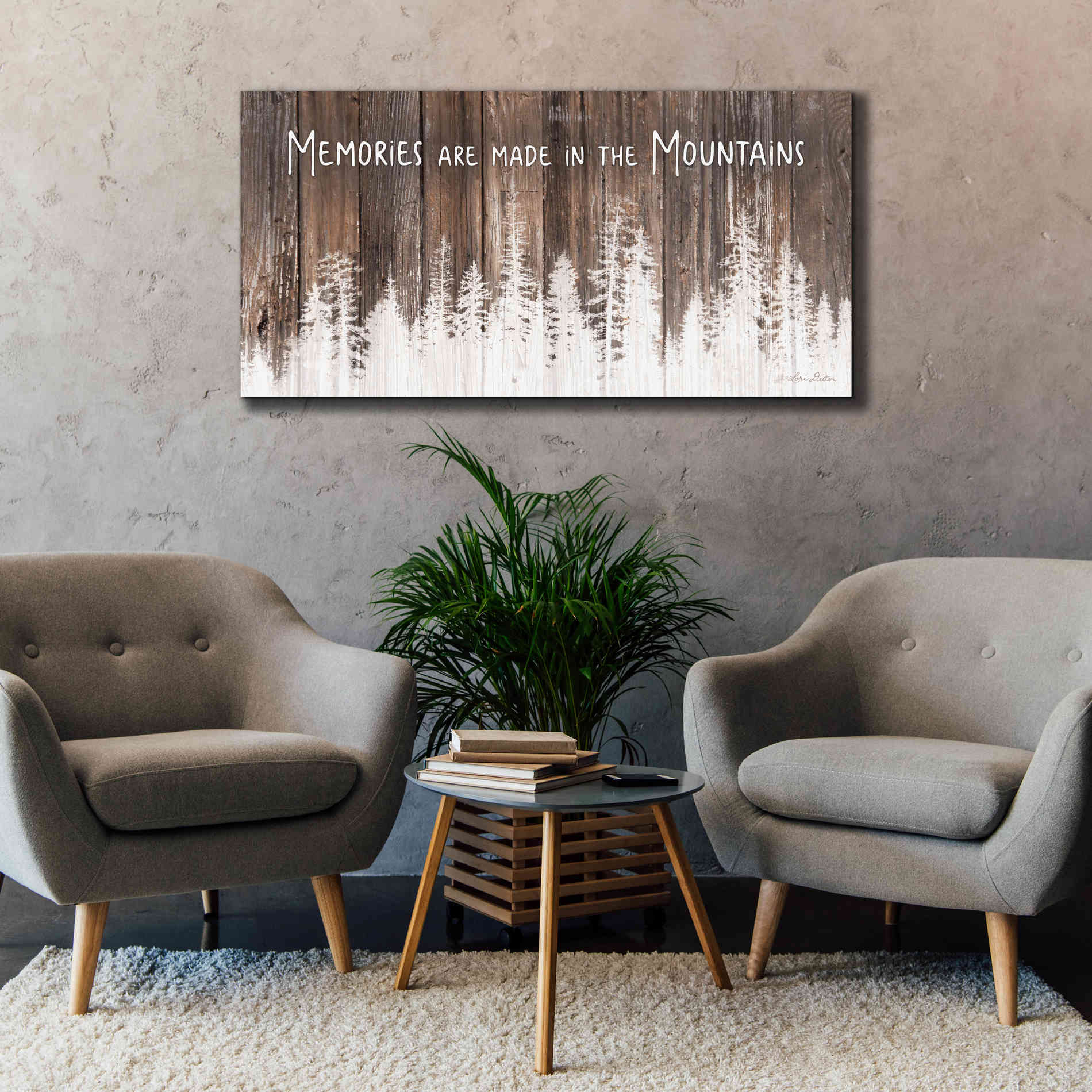 'Mountain Memories' by Lori Deiter, Canvas Wall Art,60 x 30