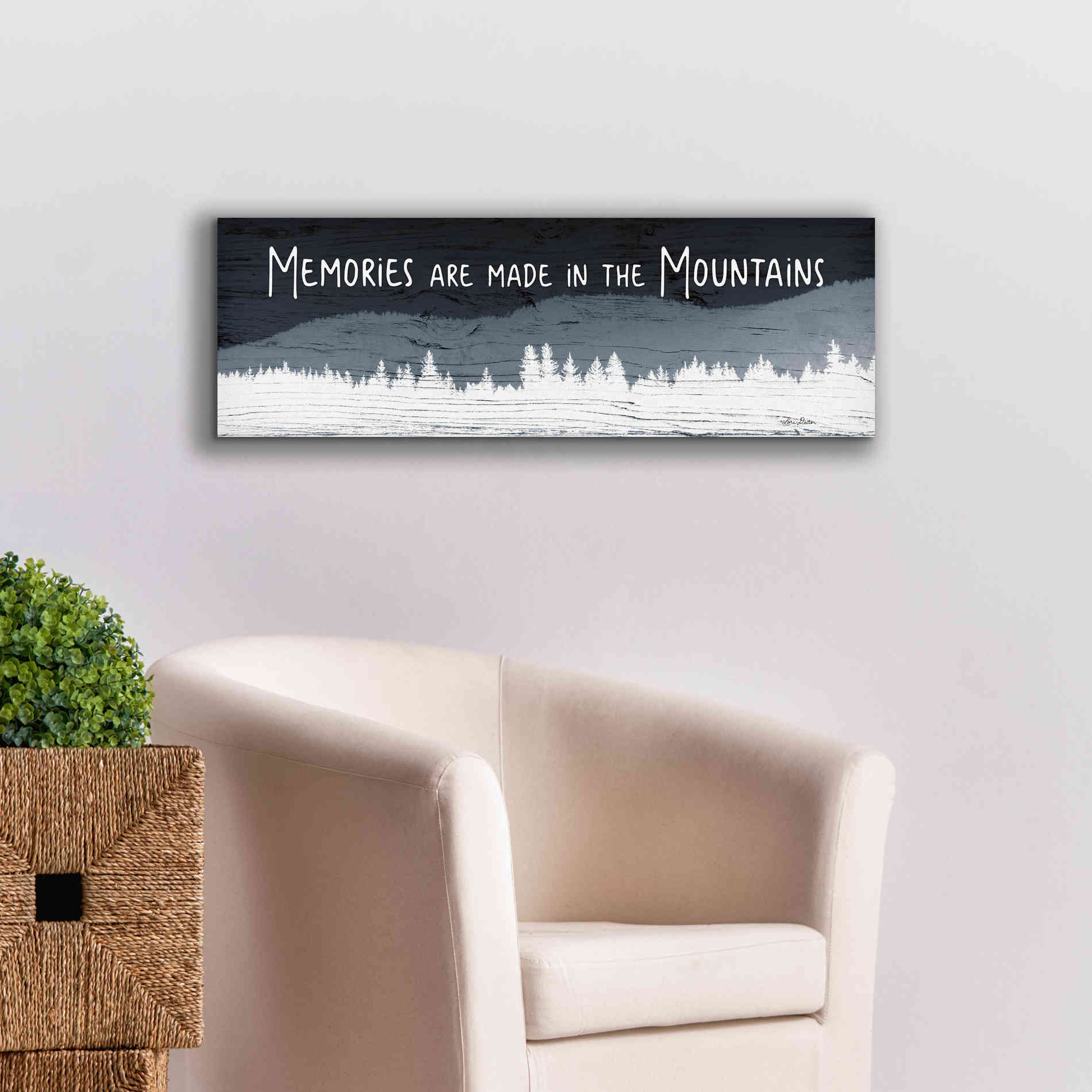 'Memories are Made in the Mountains' by Lori Deiter, Canvas Wall Art,36 x 12