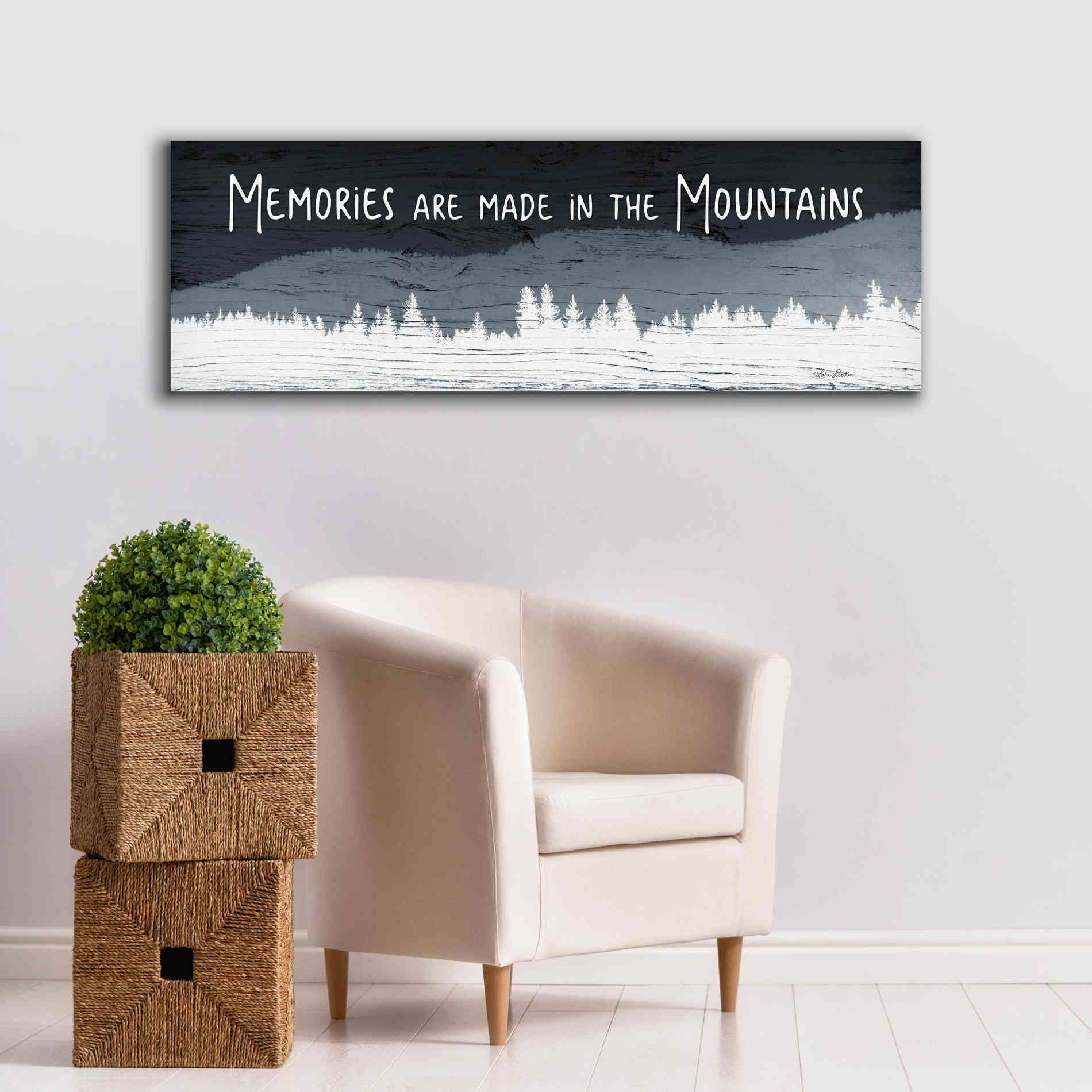 'Memories are Made in the Mountains' by Lori Deiter, Canvas Wall Art,60 x 20