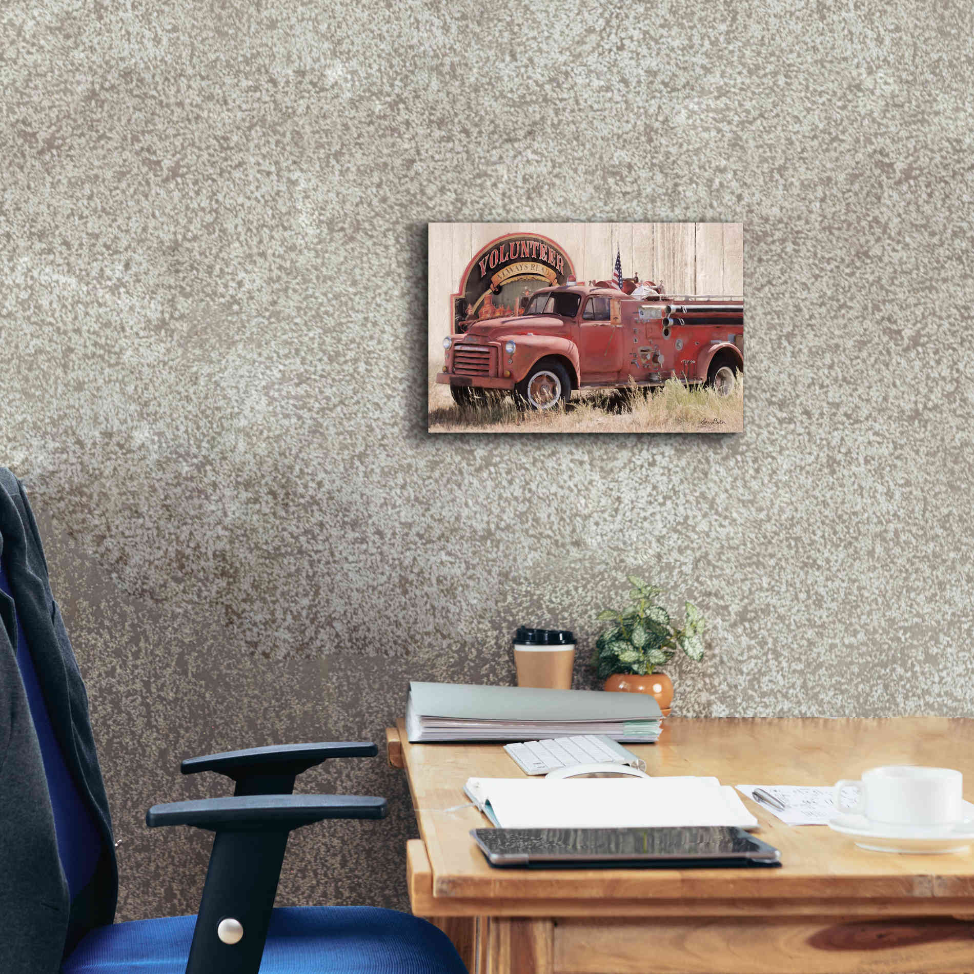 'Volunteer Firefighter' by Lori Deiter, Canvas Wall Art,18 x 12