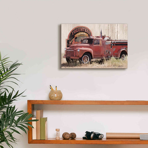 Image of 'Volunteer Firefighter' by Lori Deiter, Canvas Wall Art,18 x 12