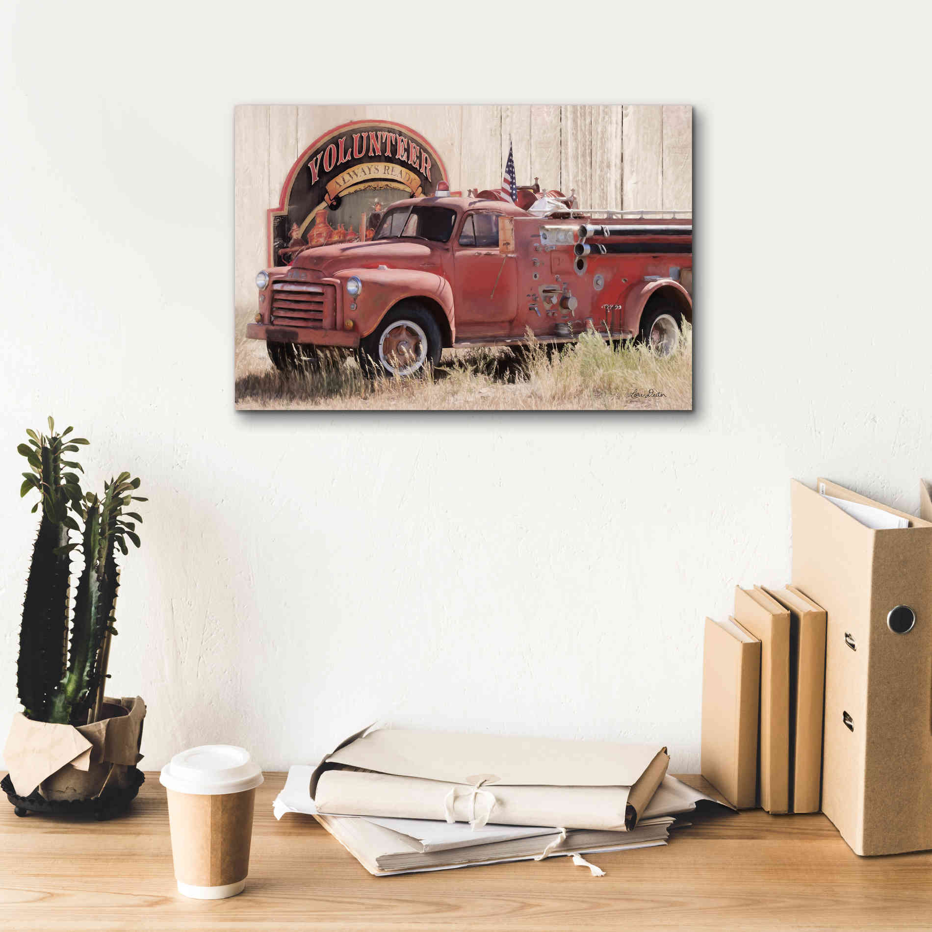 'Volunteer Firefighter' by Lori Deiter, Canvas Wall Art,18 x 12