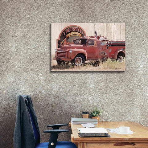 Image of 'Volunteer Firefighter' by Lori Deiter, Canvas Wall Art,40 x 26
