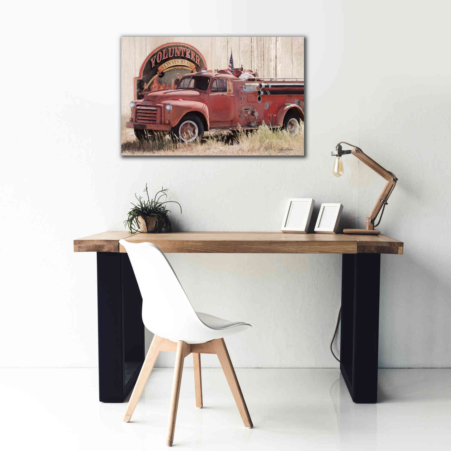 'Volunteer Firefighter' by Lori Deiter, Canvas Wall Art,40 x 26