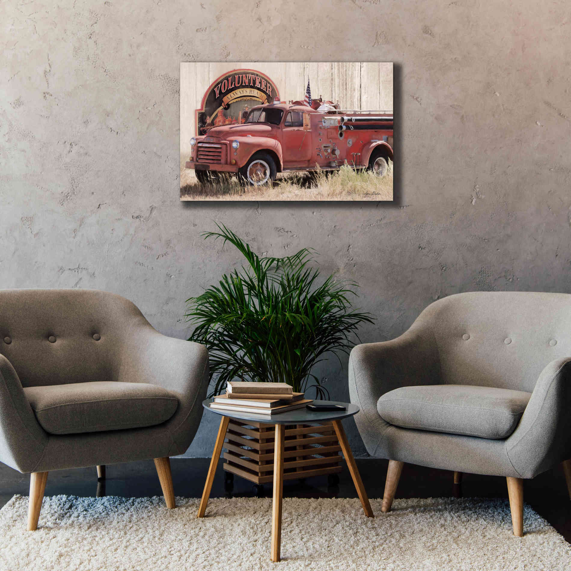 'Volunteer Firefighter' by Lori Deiter, Canvas Wall Art,40 x 26