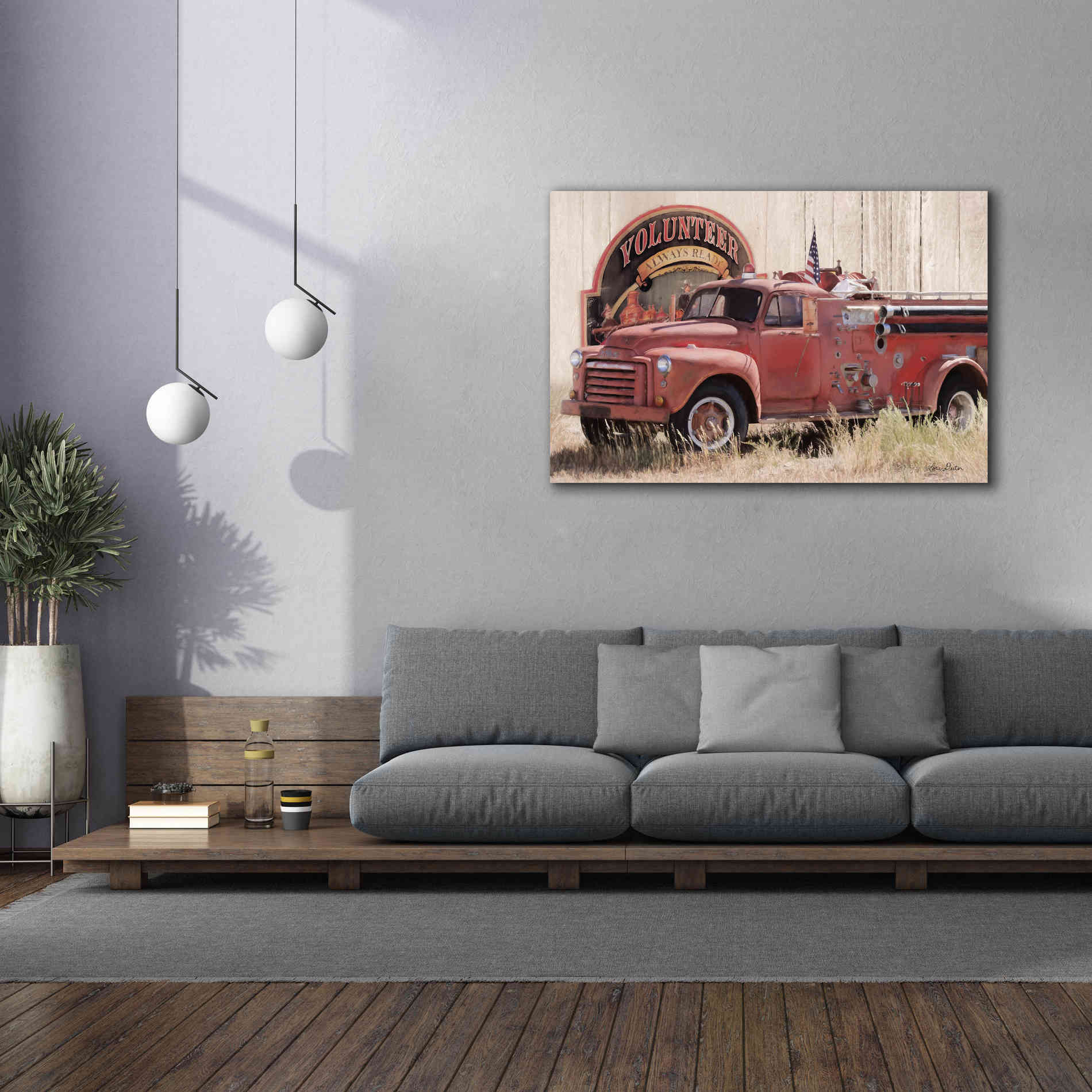 'Volunteer Firefighter' by Lori Deiter, Canvas Wall Art,60 x 40